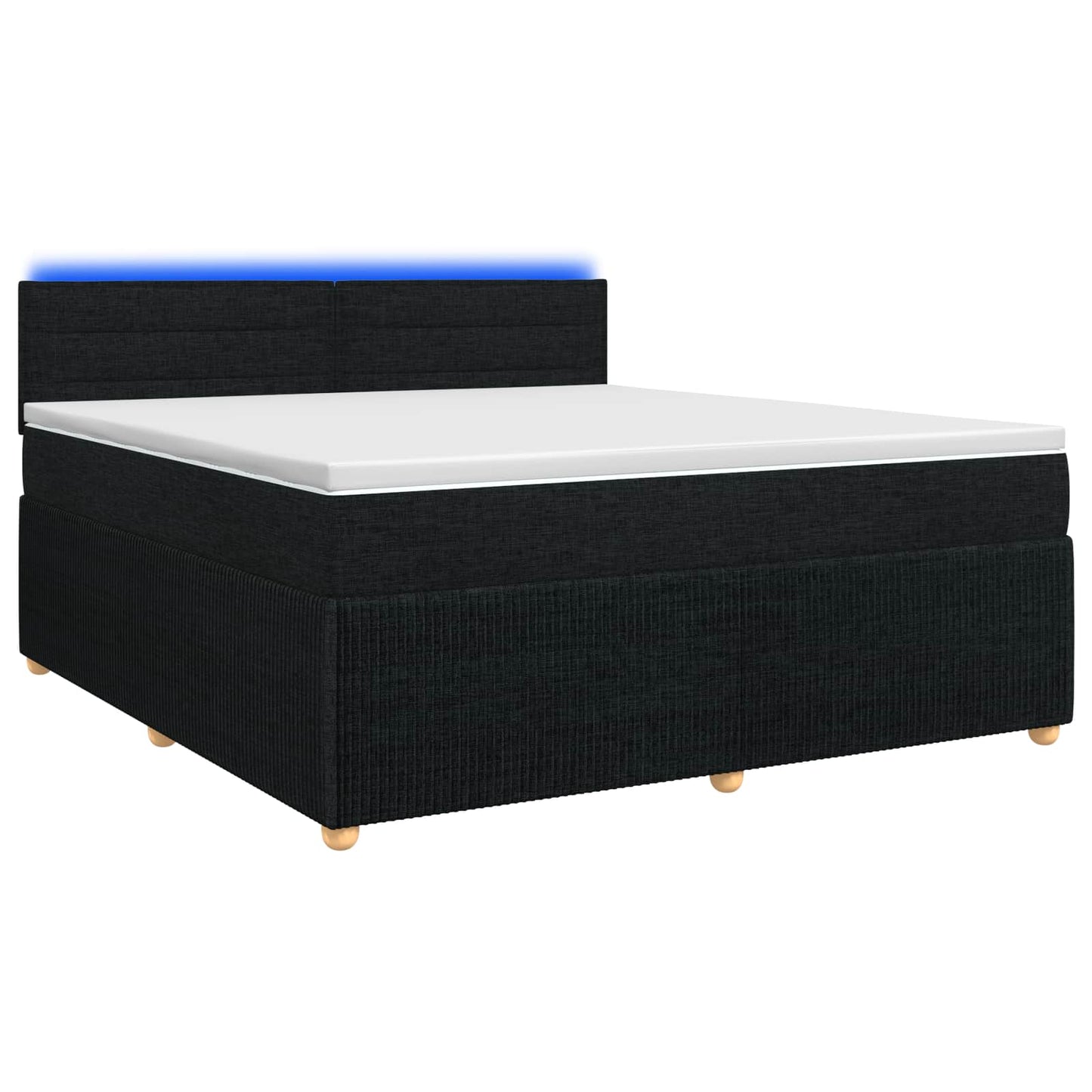 vidaXL Κρεβάτι box spring με στρώμα Μαύρο 160 x 200 cm Ύφασμα