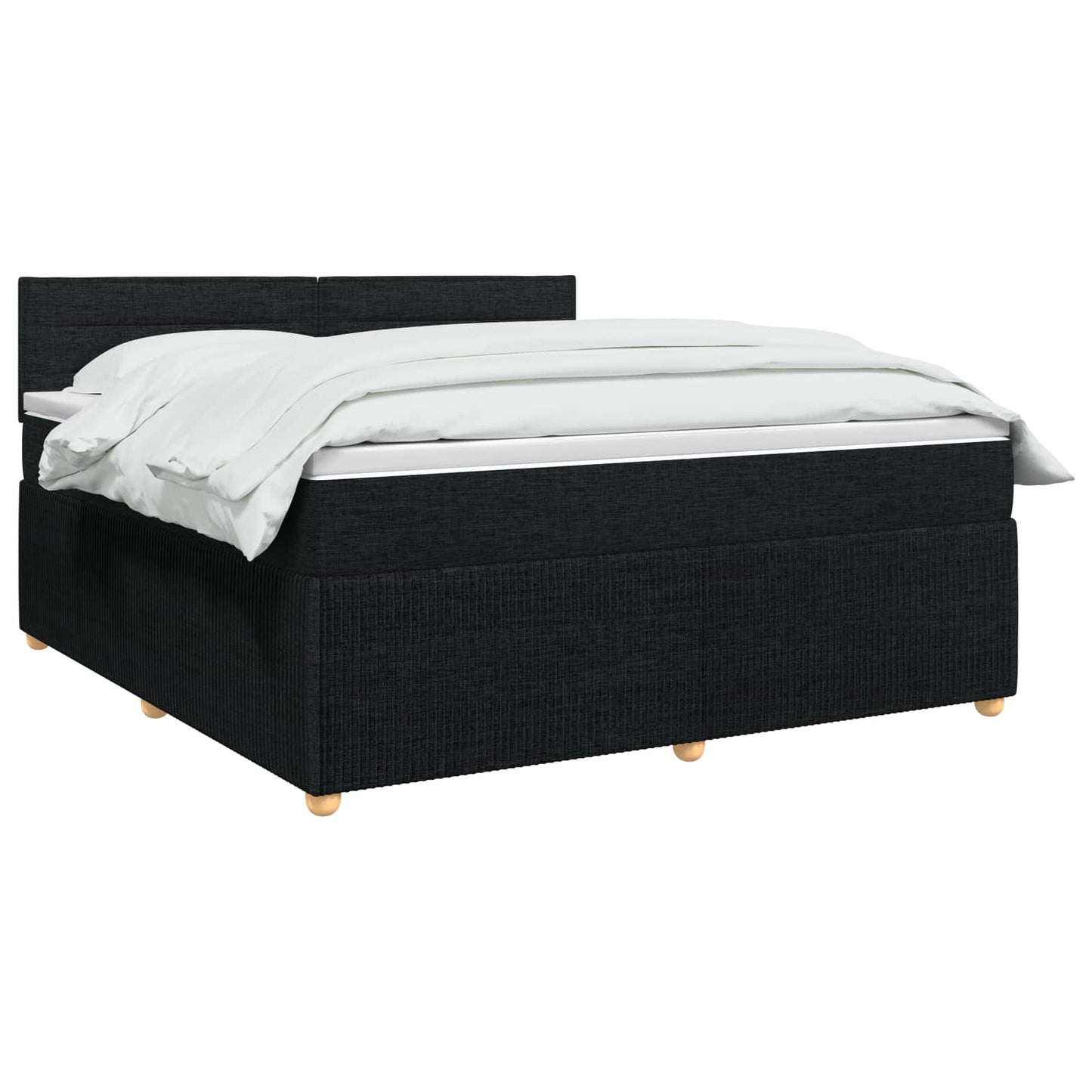 vidaXL Κρεβάτι box spring με στρώμα Μαύρο 160 x 200 cm Ύφασμα