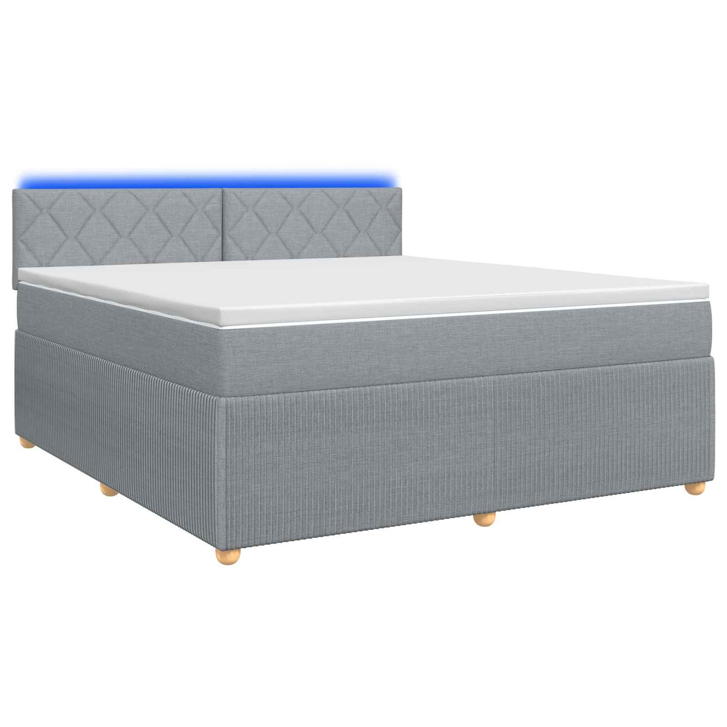 vidaXL Κρεβάτι box spring με στρώμα Ανοιχτό γκρι 160 x 200 cm Ύφασμα