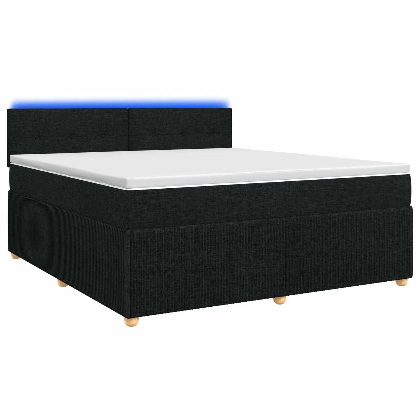 vidaXL Κρεβάτι box spring με στρώμα Μαύρο 180 x 200 cm Ύφασμα