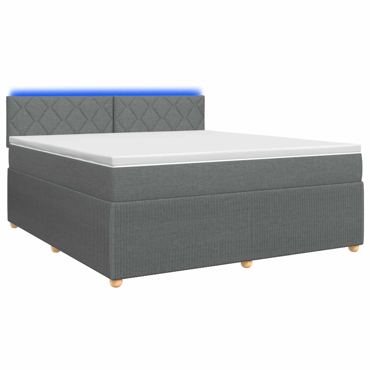 vidaXL Κρεβάτι box spring με στρώμα Σκούρο Γκρι 180 x 200 cm Ύφασμα