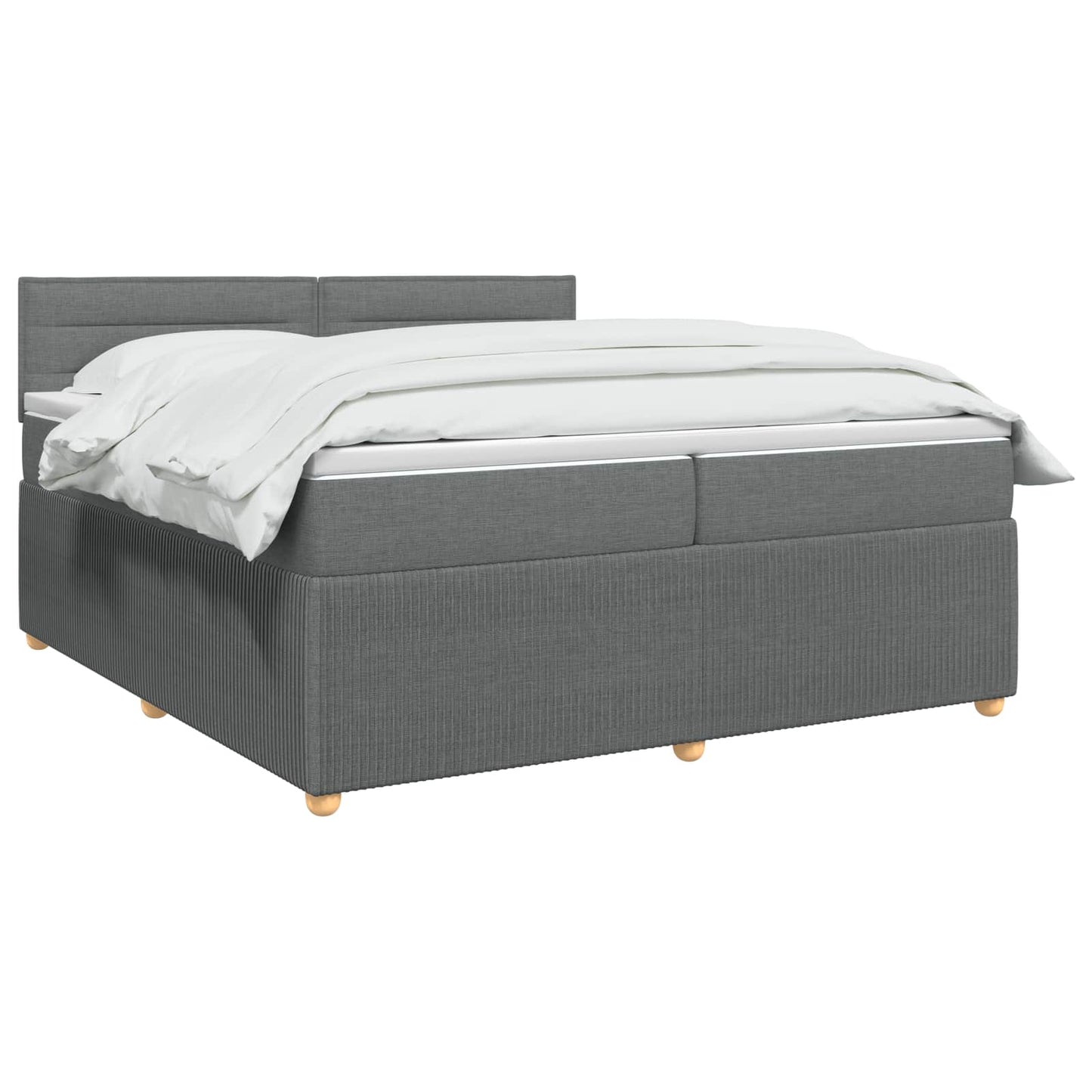 vidaXL Κρεβάτι box spring με στρώμα Σκούρο Γκρι 200 x 200 cm Ύφασμα