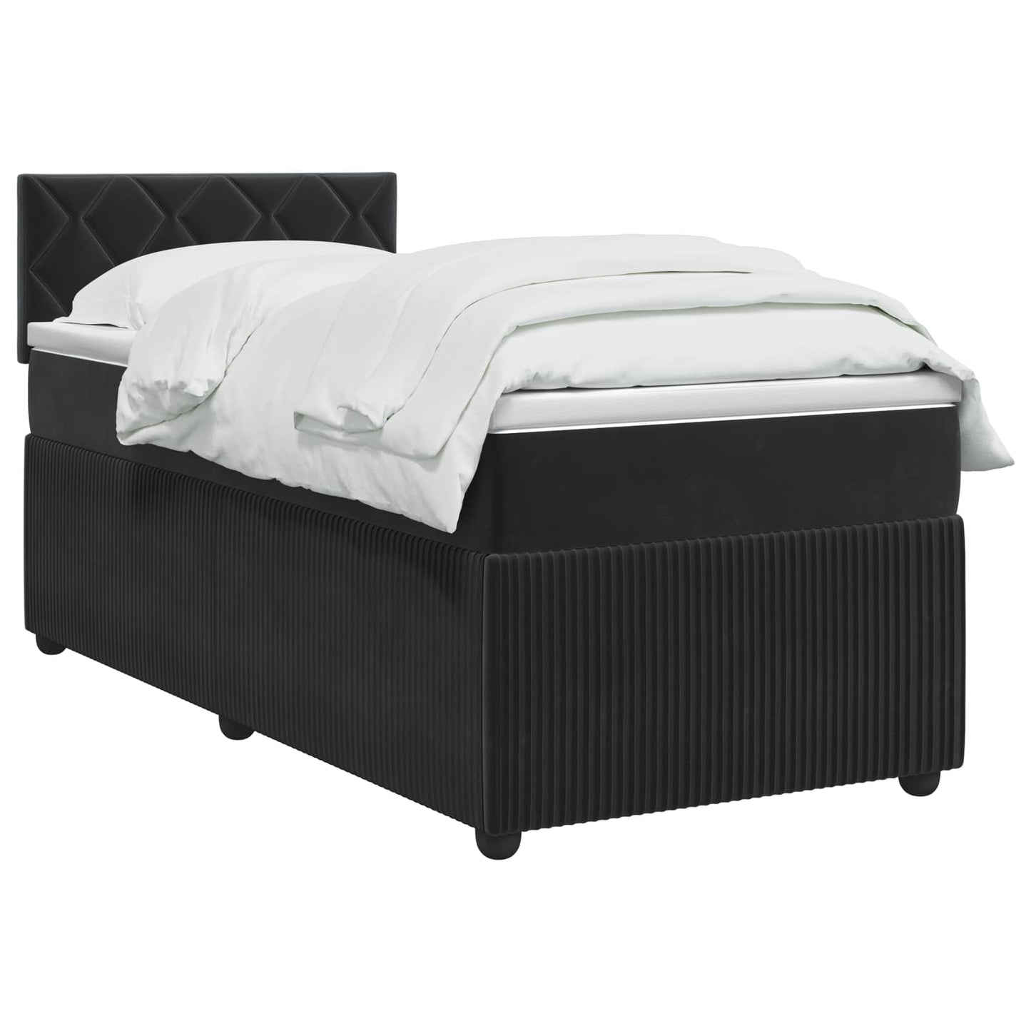 vidaXL Κρεβάτι box spring με στρώμα Μαύρο 80 x 200 cm Βελούδο