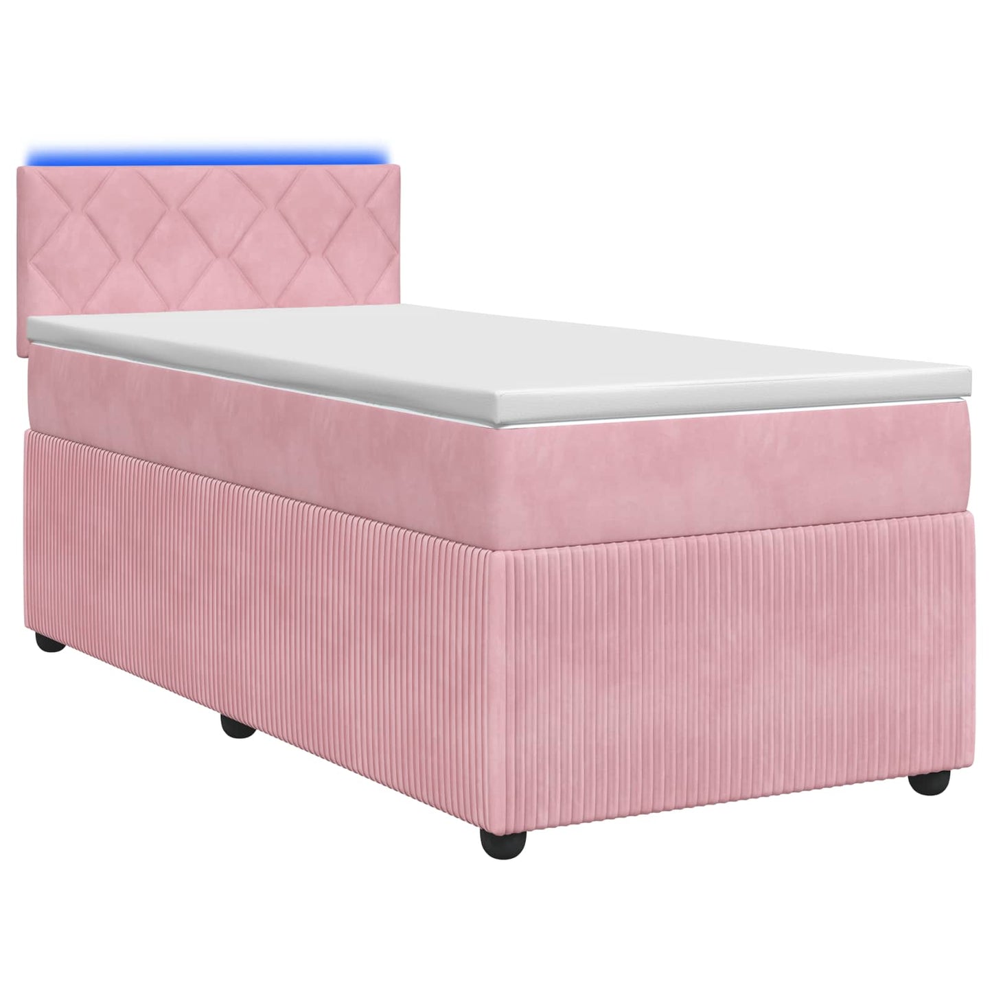 vidaXL Κρεβάτι box spring με στρώμα Ροζ 80 x 200 cm Βελούδο