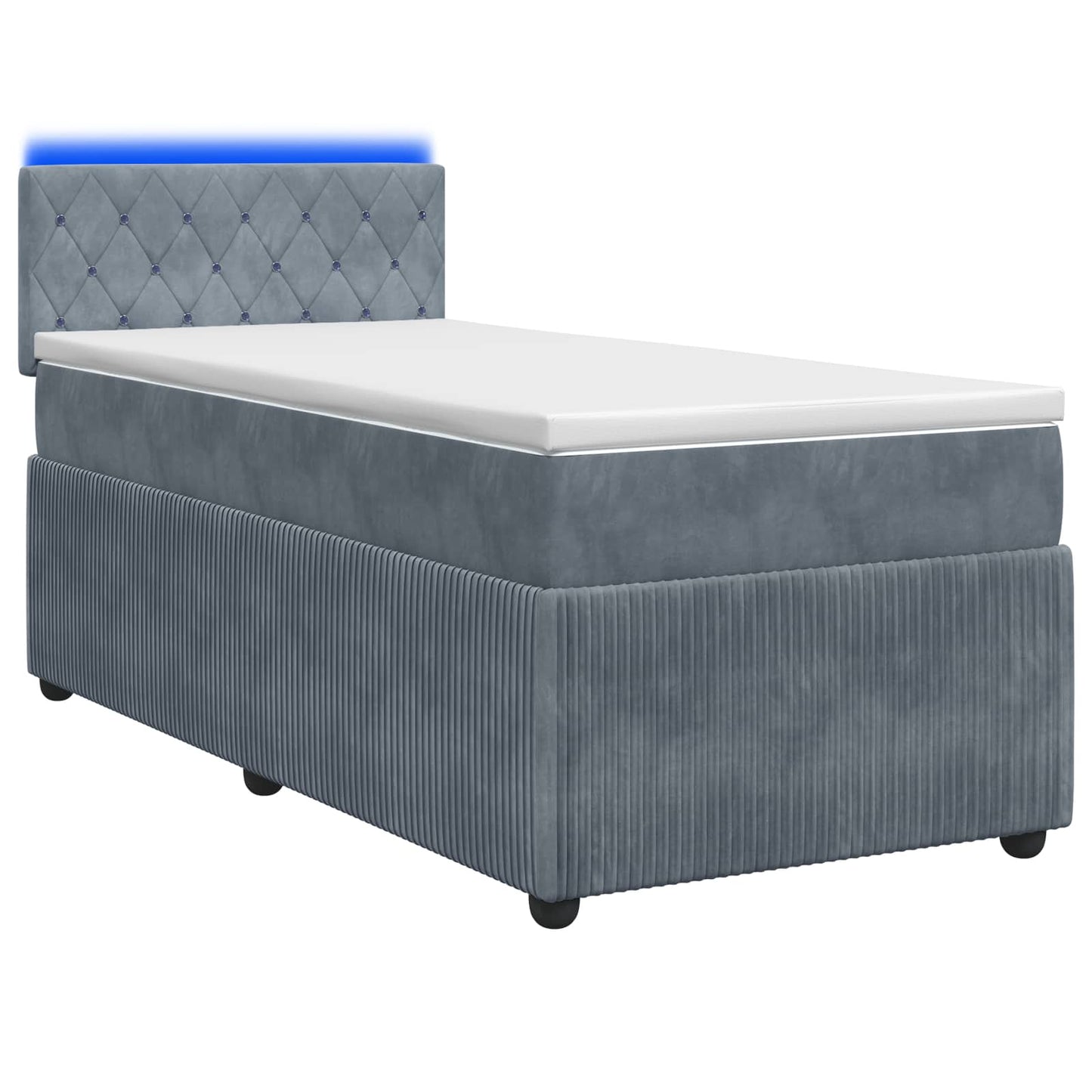 vidaXL Κρεβάτι box spring με στρώμα Σκούρο Γκρι 90 x 190 cm Βελούδο