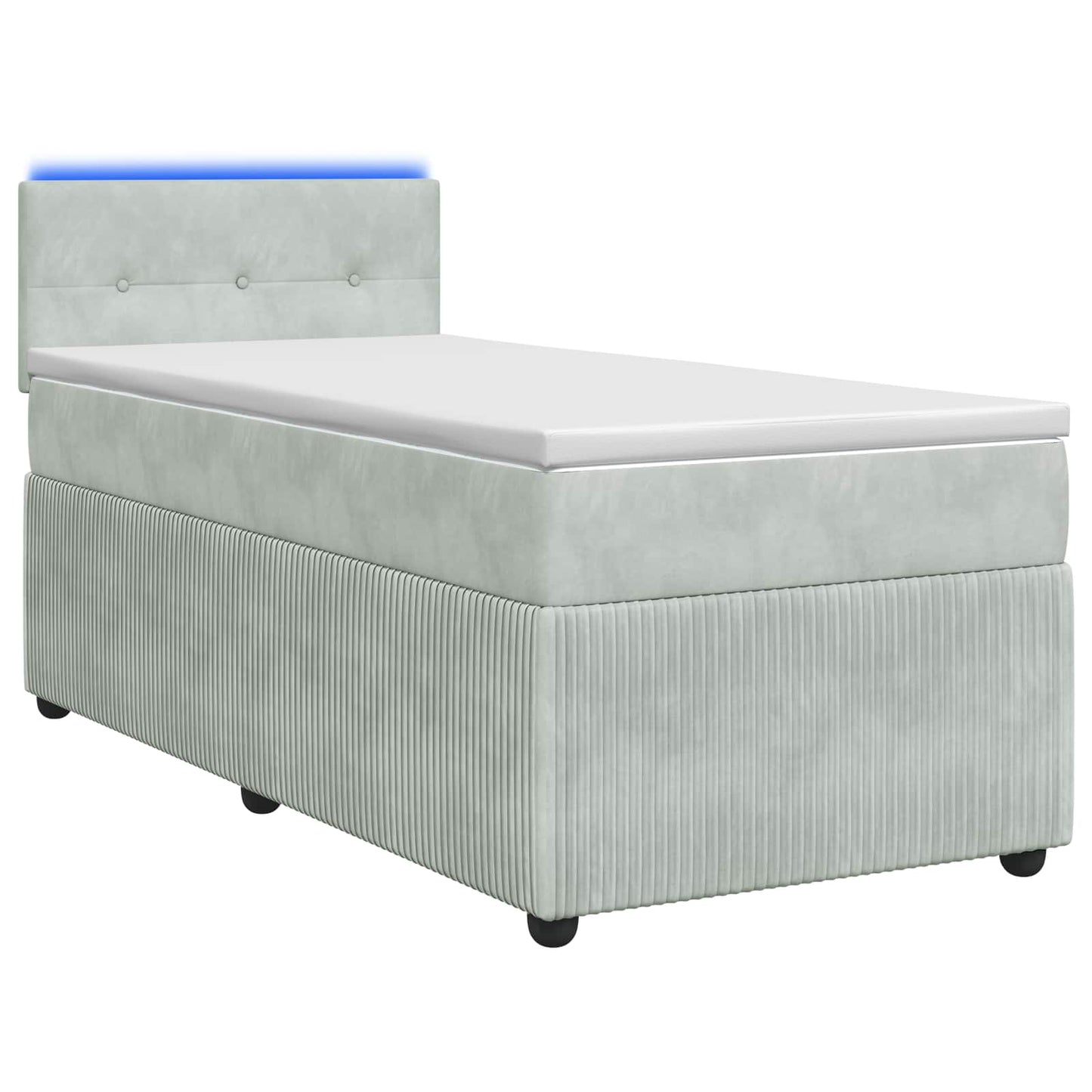 vidaXL Κρεβάτι box spring με στρώμα Ανοιχτό γκρι 100 x 200 cm Βελούδο
