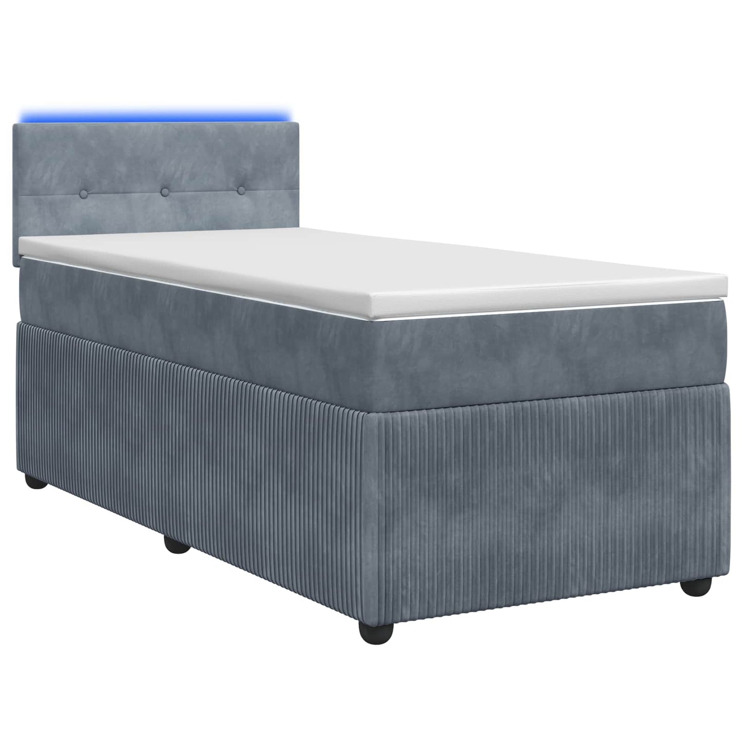 vidaXL Κρεβάτι box spring με στρώμα Σκούρο Γκρι 100 x 200 cm Βελούδο