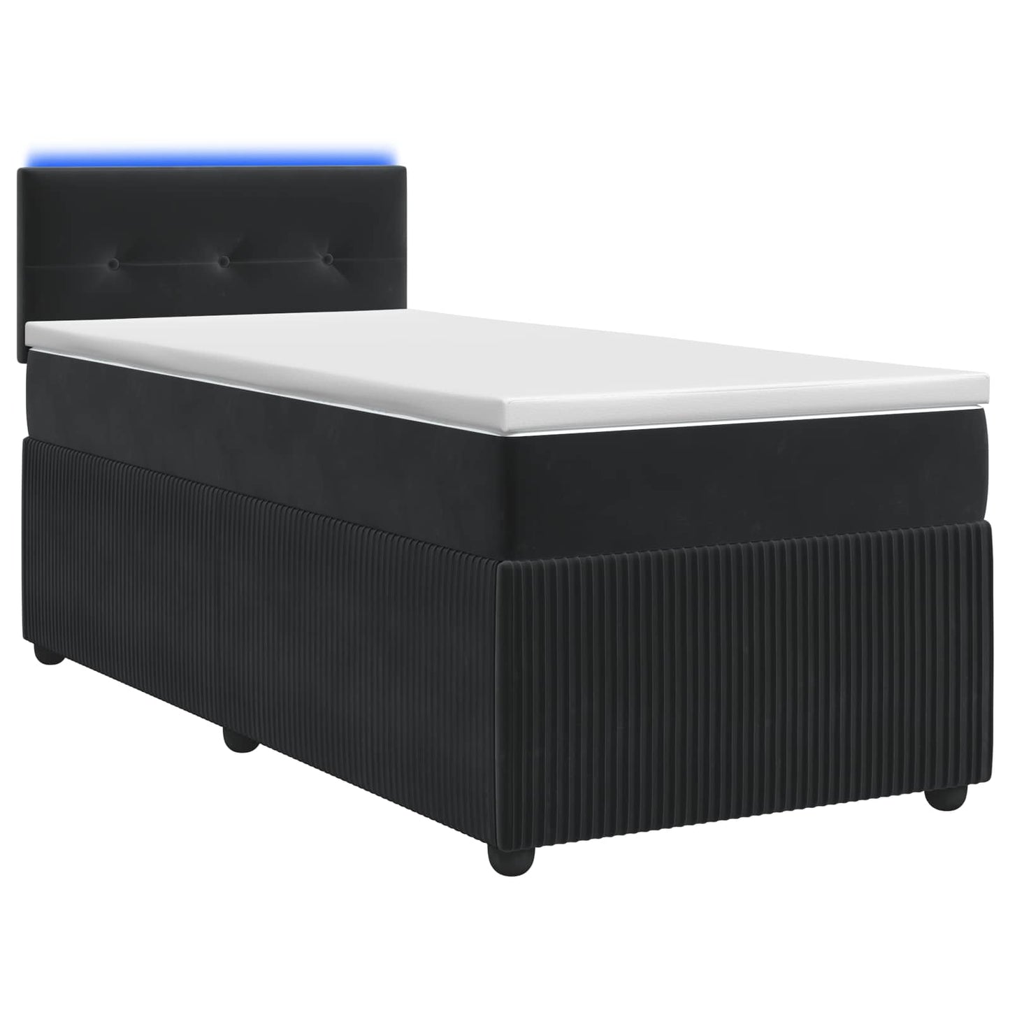 vidaXL Κρεβάτι box spring με στρώμα Μαύρο 100 x 200 cm Βελούδο