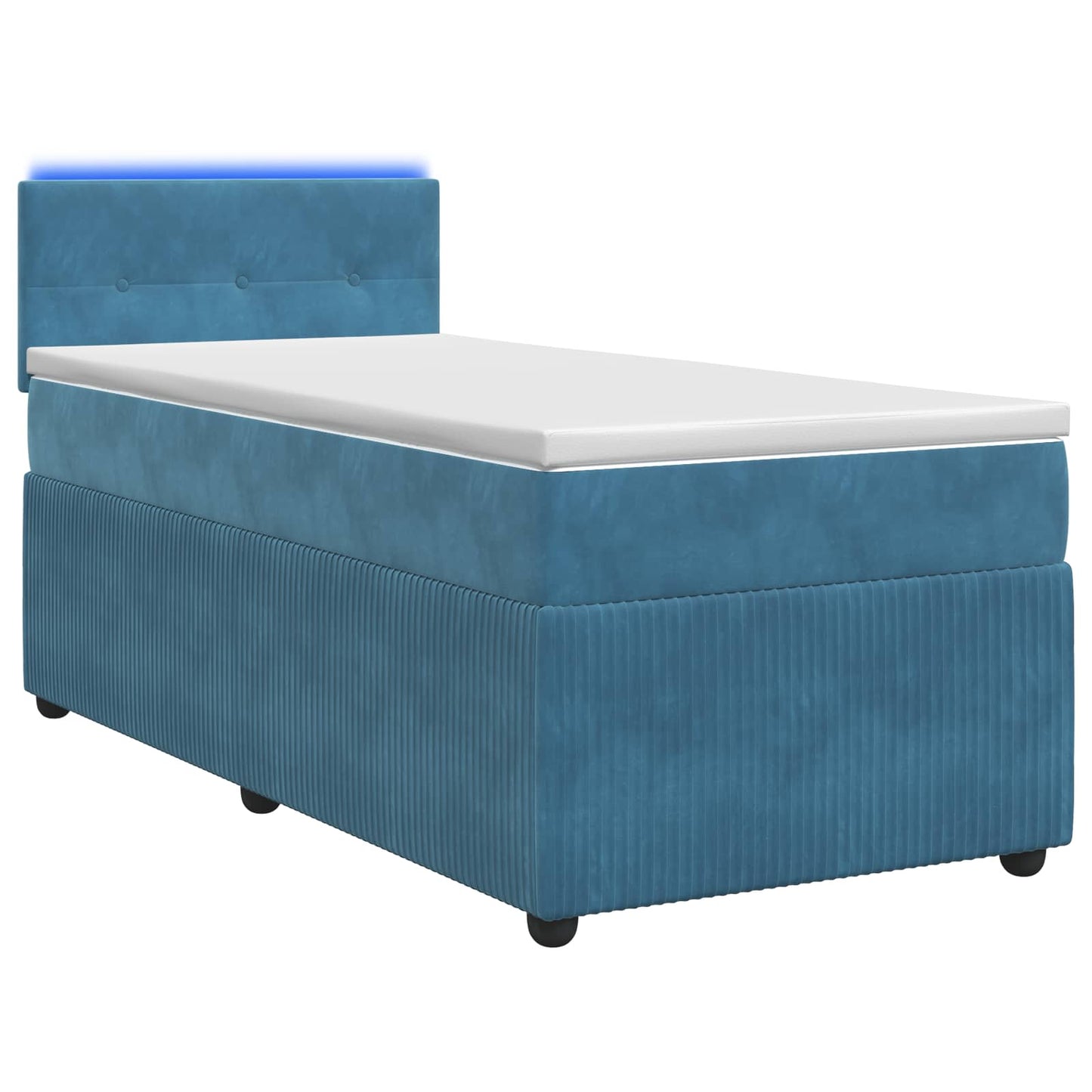 vidaXL Κρεβάτι box spring με στρώμα Μπλε 100 x 200 cm Βελούδο