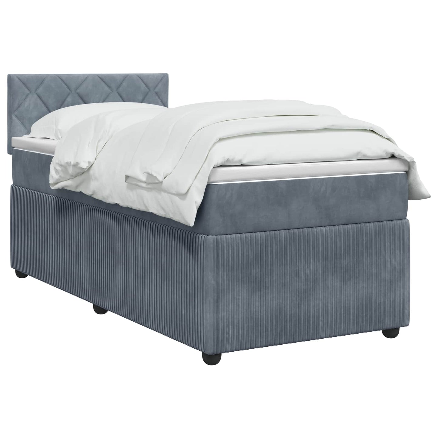 vidaXL Κρεβάτι box spring με στρώμα Σκούρο Γκρι 100 x 200 cm Βελούδο