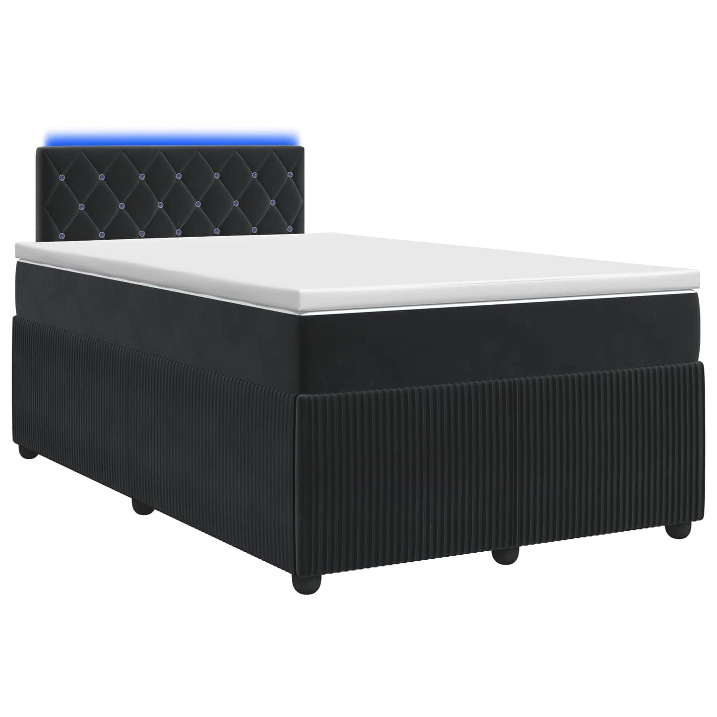 vidaXL Κρεβάτι box spring με στρώμα Μαύρο 120 x 190 cm Βελούδο