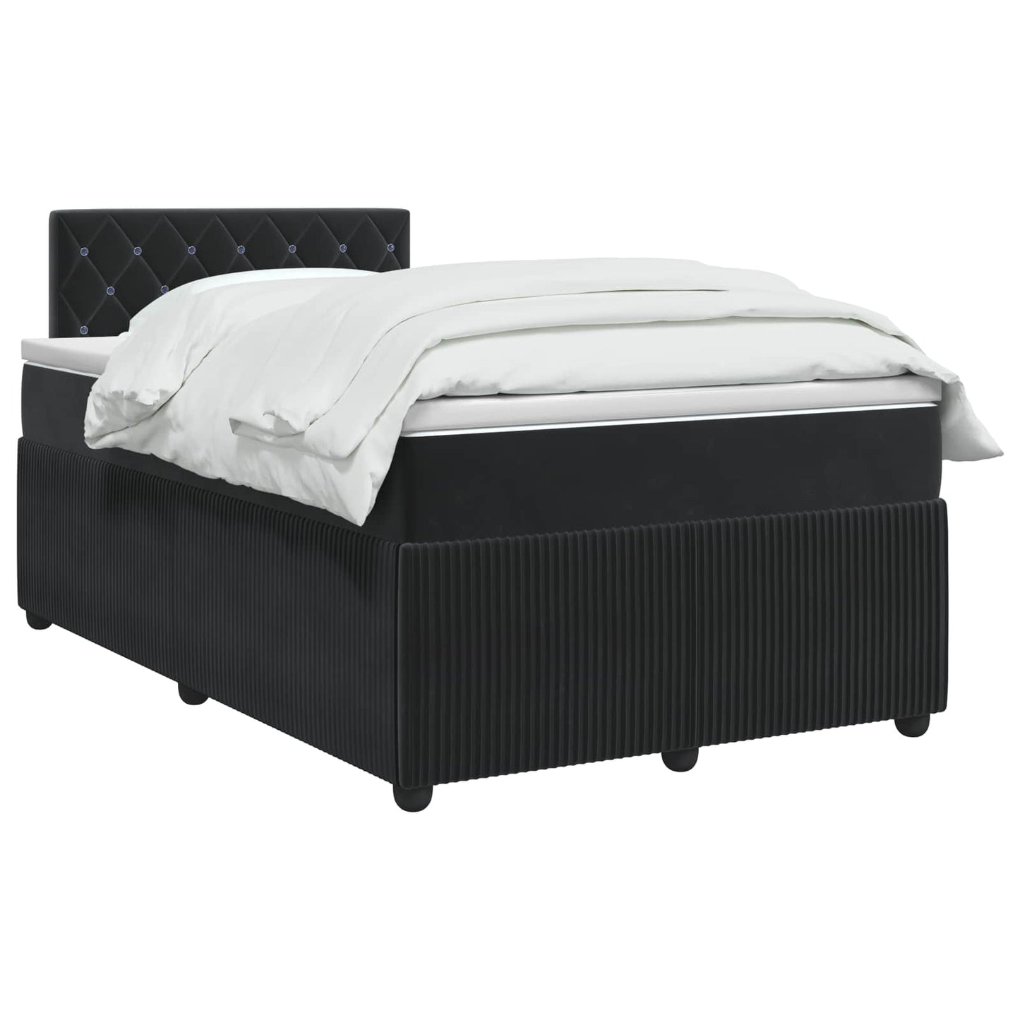 vidaXL Κρεβάτι box spring με στρώμα Μαύρο 120 x 190 cm Βελούδο