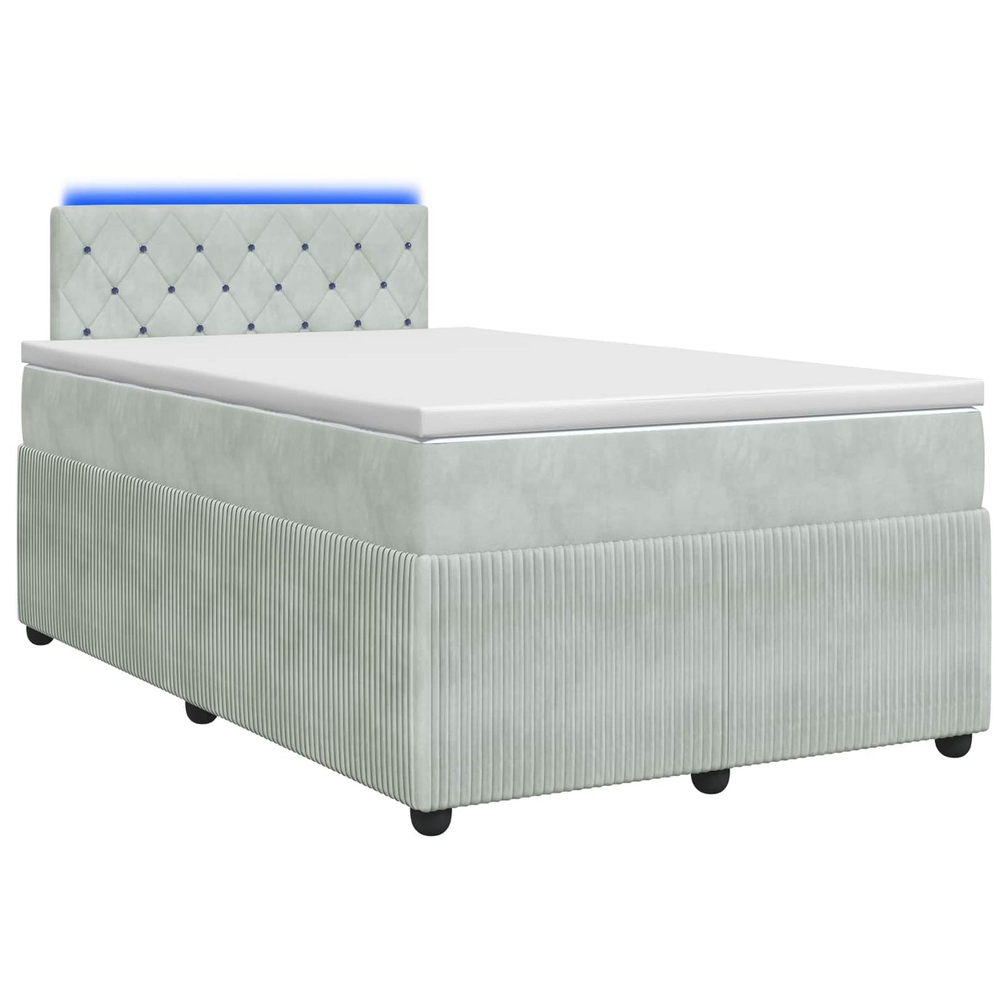 vidaXL Κρεβάτι box spring με στρώμα Ανοιχτό γκρι 120 x 200 cm Βελούδο
