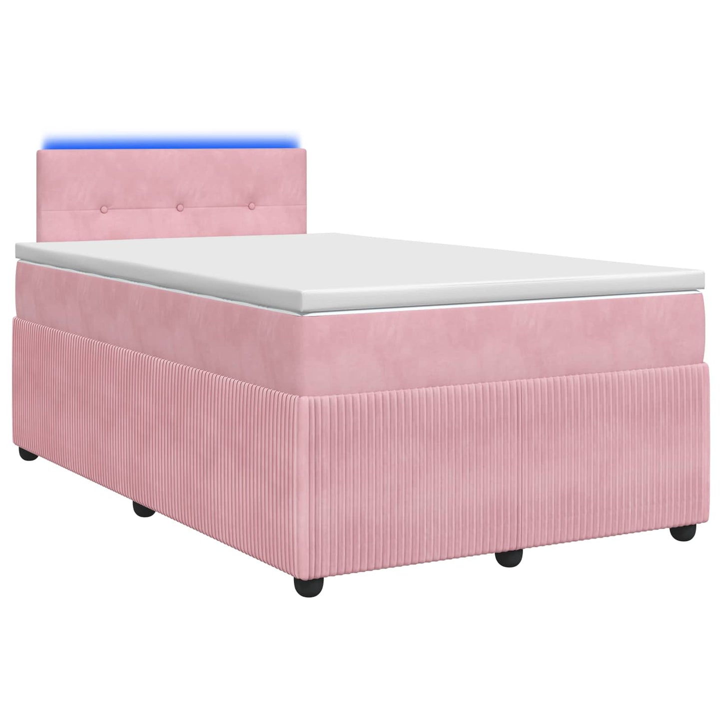 vidaXL Κρεβάτι box spring με στρώμα Ροζ 120 x 200 cm Βελούδο