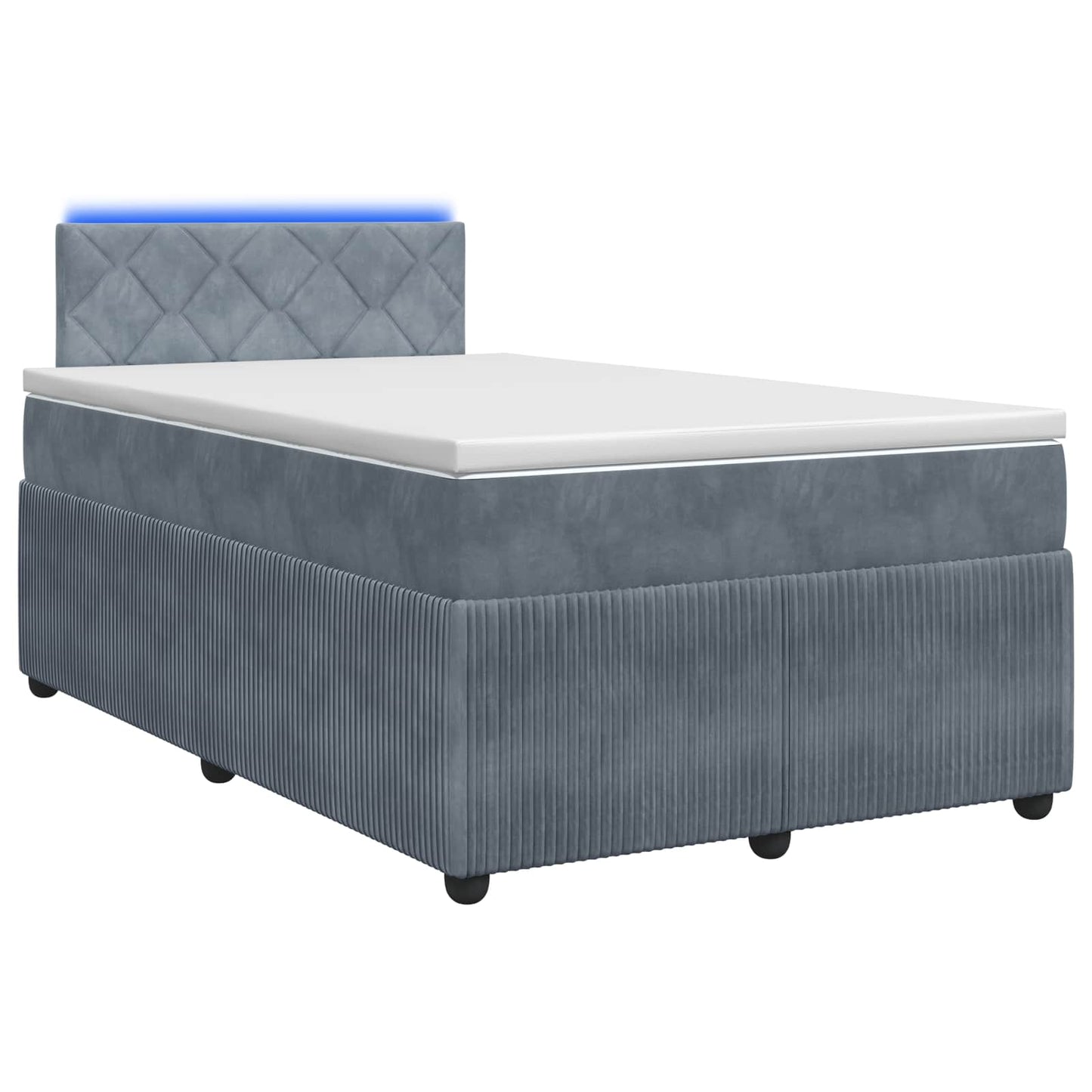 vidaXL Κρεβάτι box spring με στρώμα Σκούρο Γκρι 120 x 200 cm Βελούδο