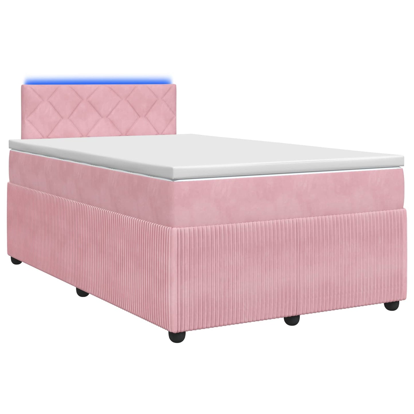vidaXL Κρεβάτι box spring με στρώμα Ροζ 120 x 200 cm Βελούδο
