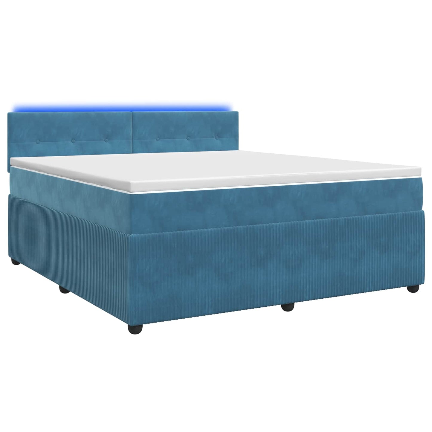 vidaXL Κρεβάτι box spring με στρώμα Μπλε 140 x 190 cm Βελούδο