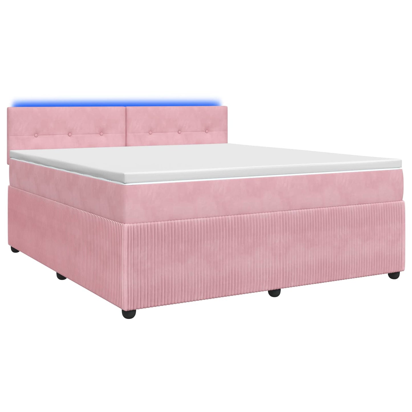 vidaXL Κρεβάτι box spring με στρώμα Ροζ 140 x 190 cm Βελούδο