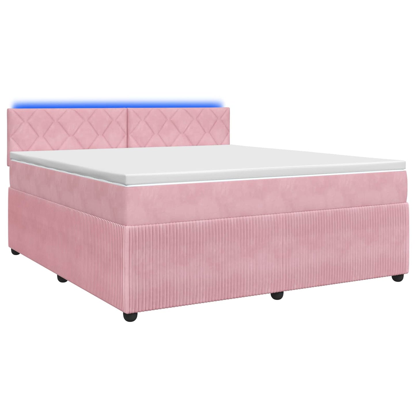 vidaXL Κρεβάτι box spring με στρώμα Ροζ 140 x 200 cm Βελούδο