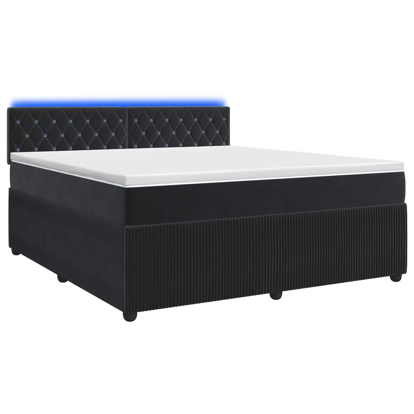 vidaXL Κρεβάτι box spring με στρώμα Μαύρο 160 x 200 cm Βελούδο