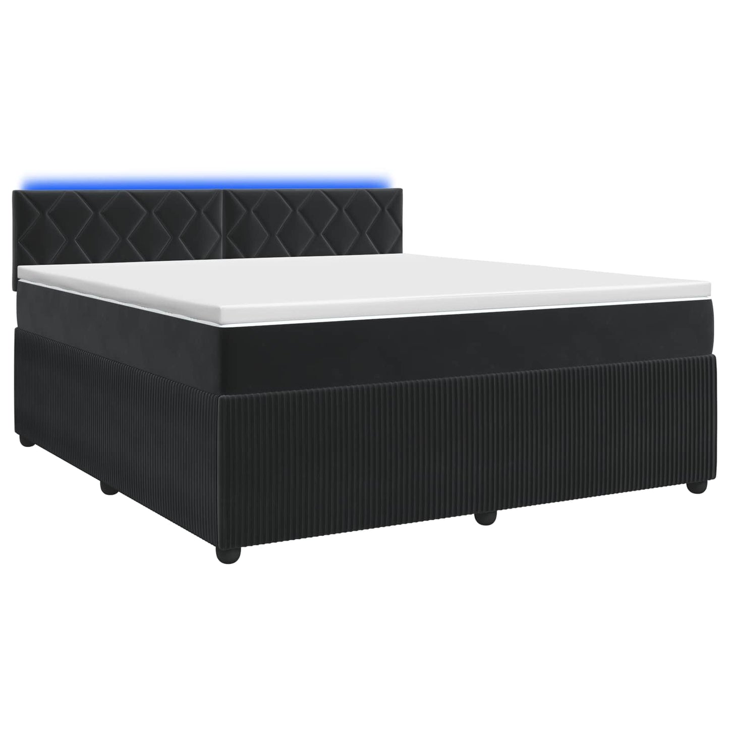 vidaXL Κρεβάτι box spring με στρώμα Μαύρο 160 x 200 cm Βελούδο
