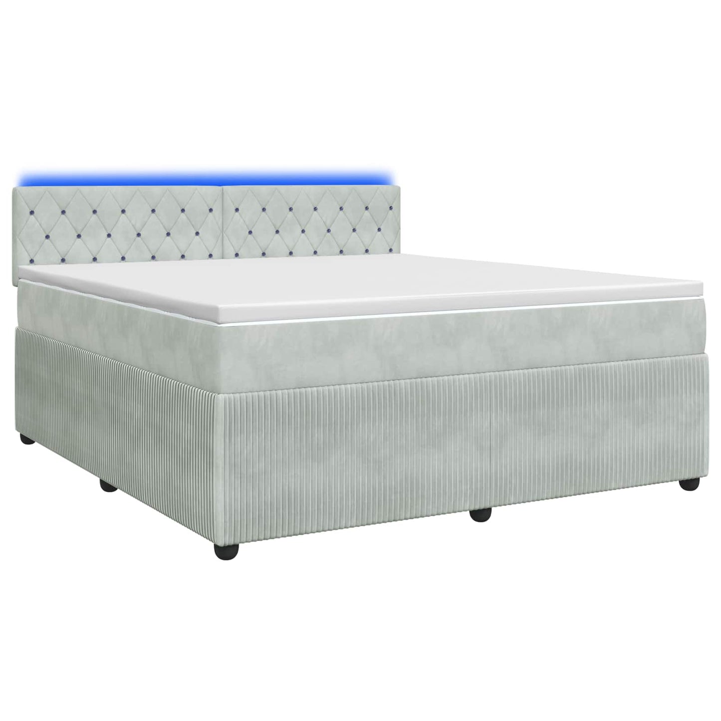 vidaXL Κρεβάτι box spring με στρώμα Ανοιχτό γκρι 180 x 200 cm Βελούδο