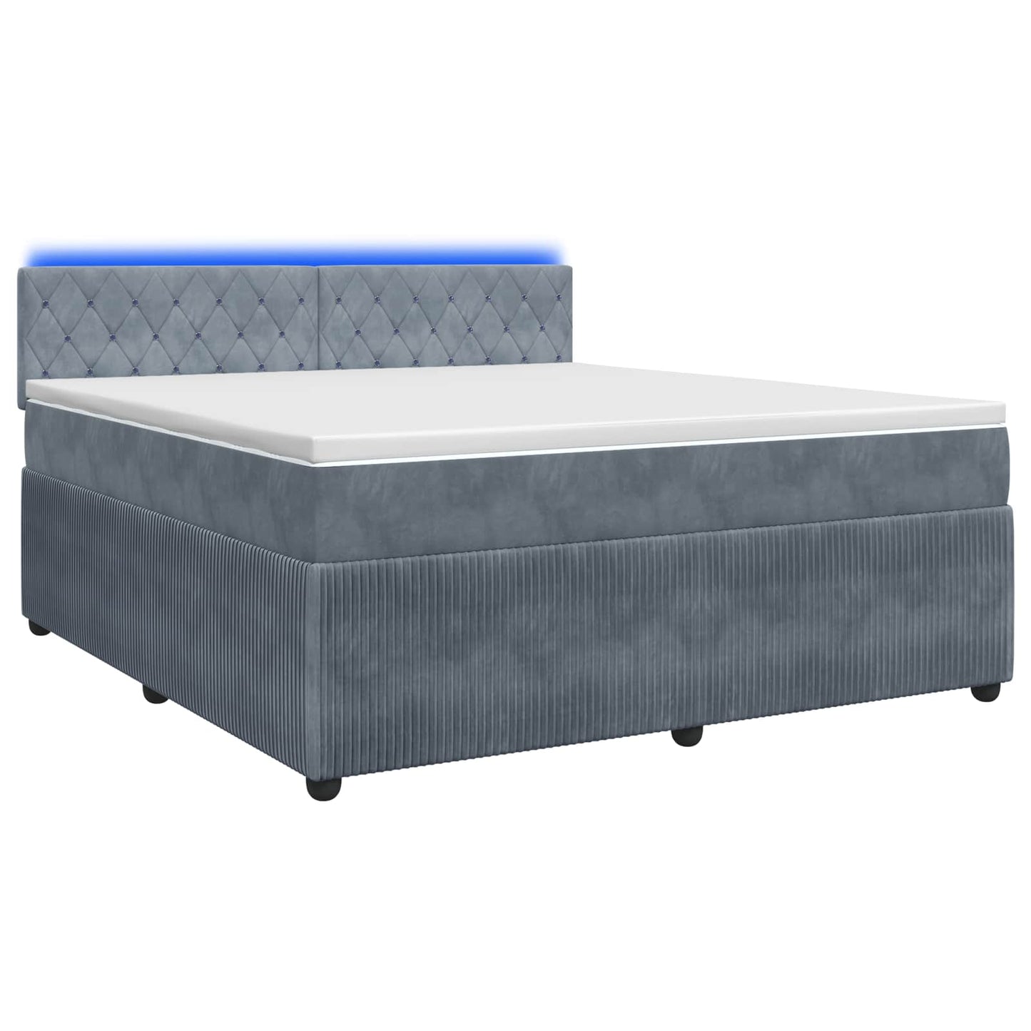 vidaXL Κρεβάτι box spring με στρώμα Σκούρο Γκρι 180 x 200 cm Βελούδο