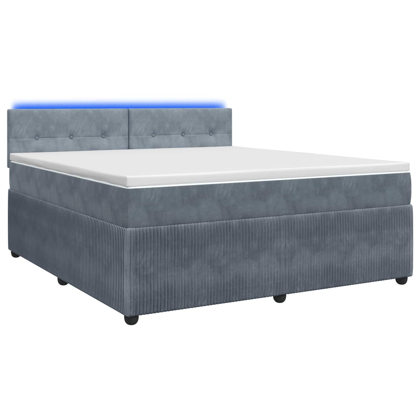 vidaXL Κρεβάτι box spring με στρώμα Σκούρο Γκρι 180 x 200 cm Βελούδο