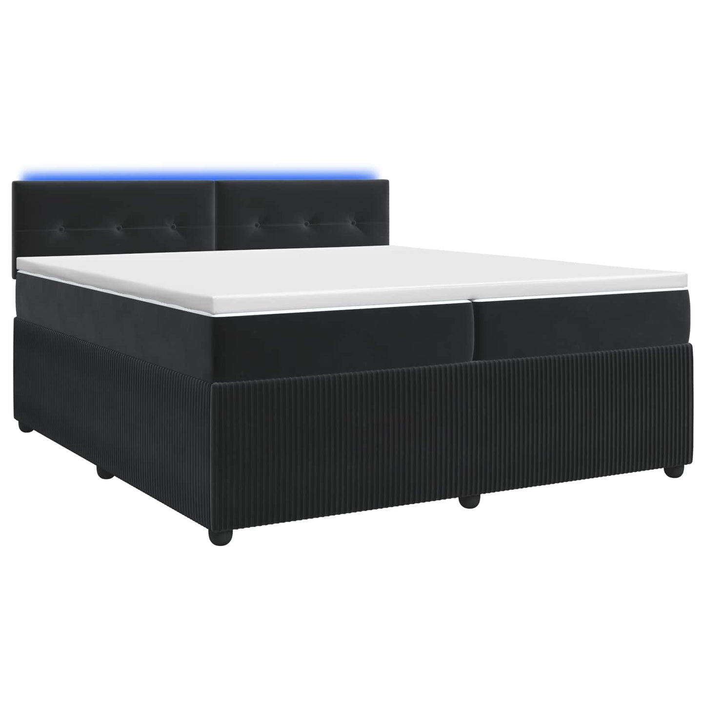 vidaXL Κρεβάτι box spring με στρώμα Μαύρο 200 x 200 cm Βελούδο