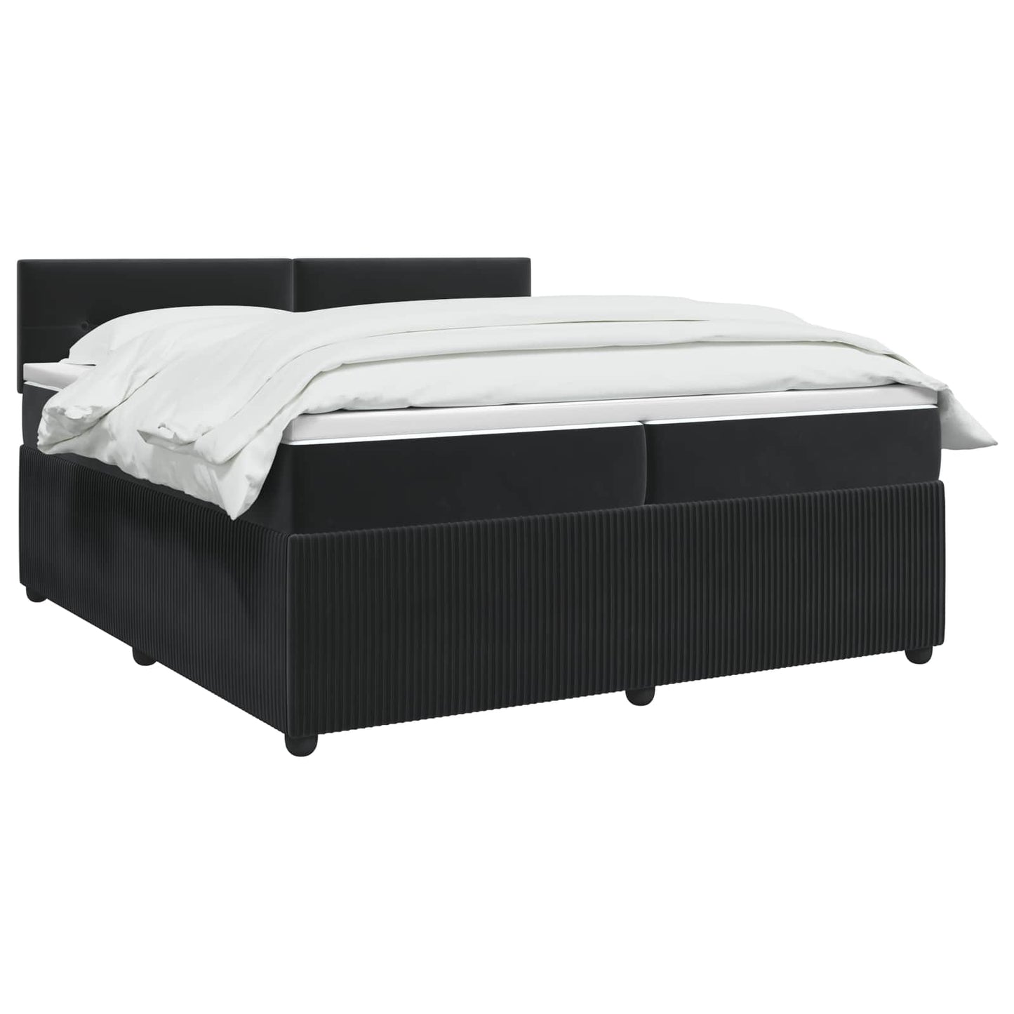 vidaXL Κρεβάτι box spring με στρώμα Μαύρο 200 x 200 cm Βελούδο