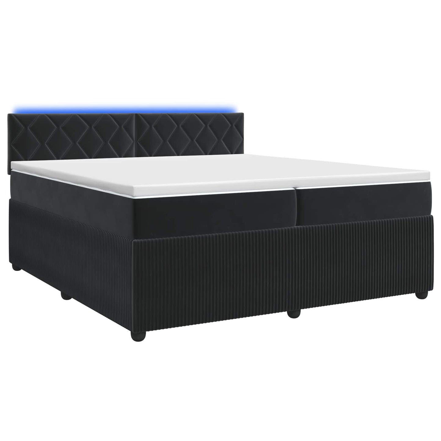 vidaXL Κρεβάτι box spring με στρώμα Μαύρο 200 x 200 cm Βελούδο