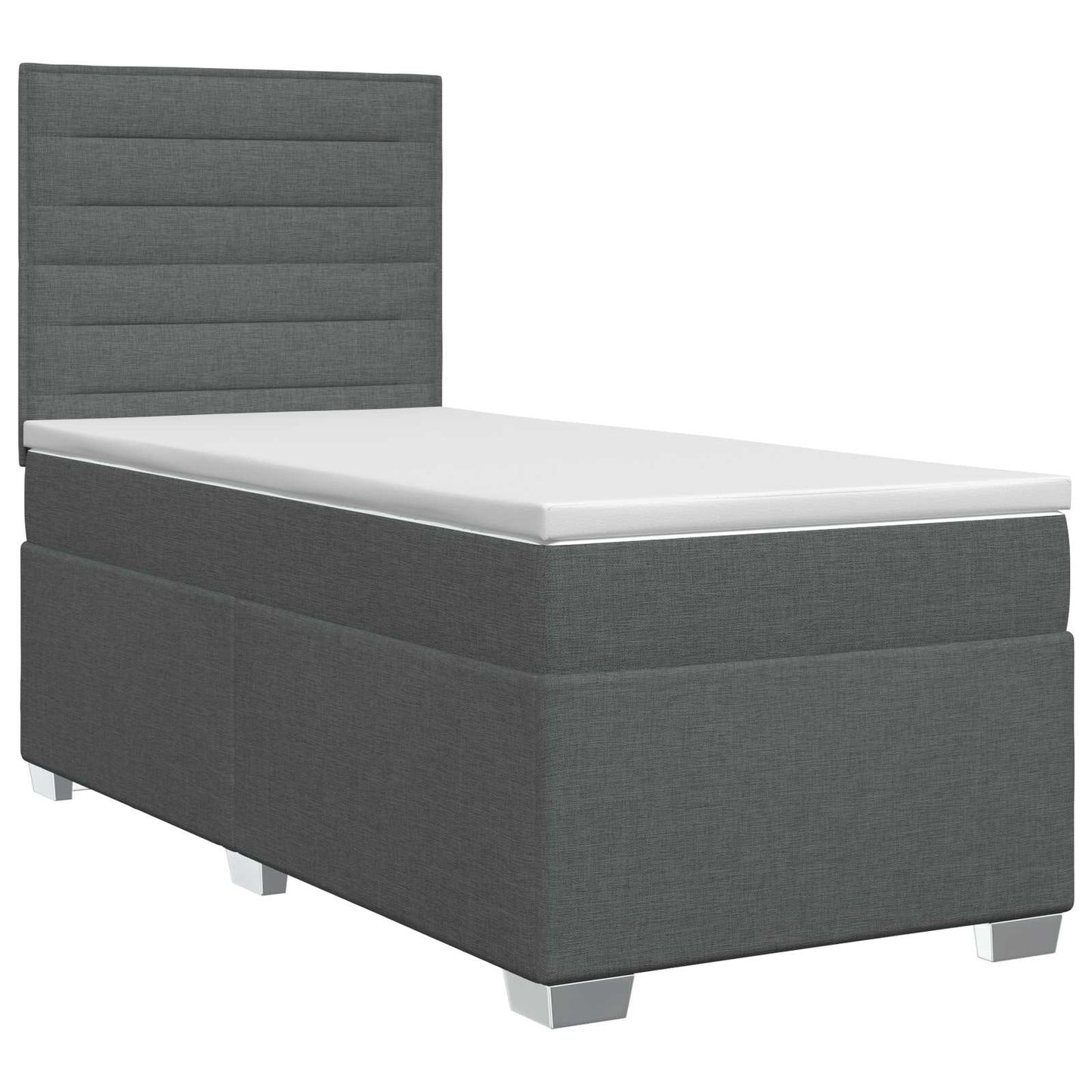 vidaXL Κρεβάτι box spring με στρώμα Σκούρο Γκρι 80 x 200 cm Ύφασμα