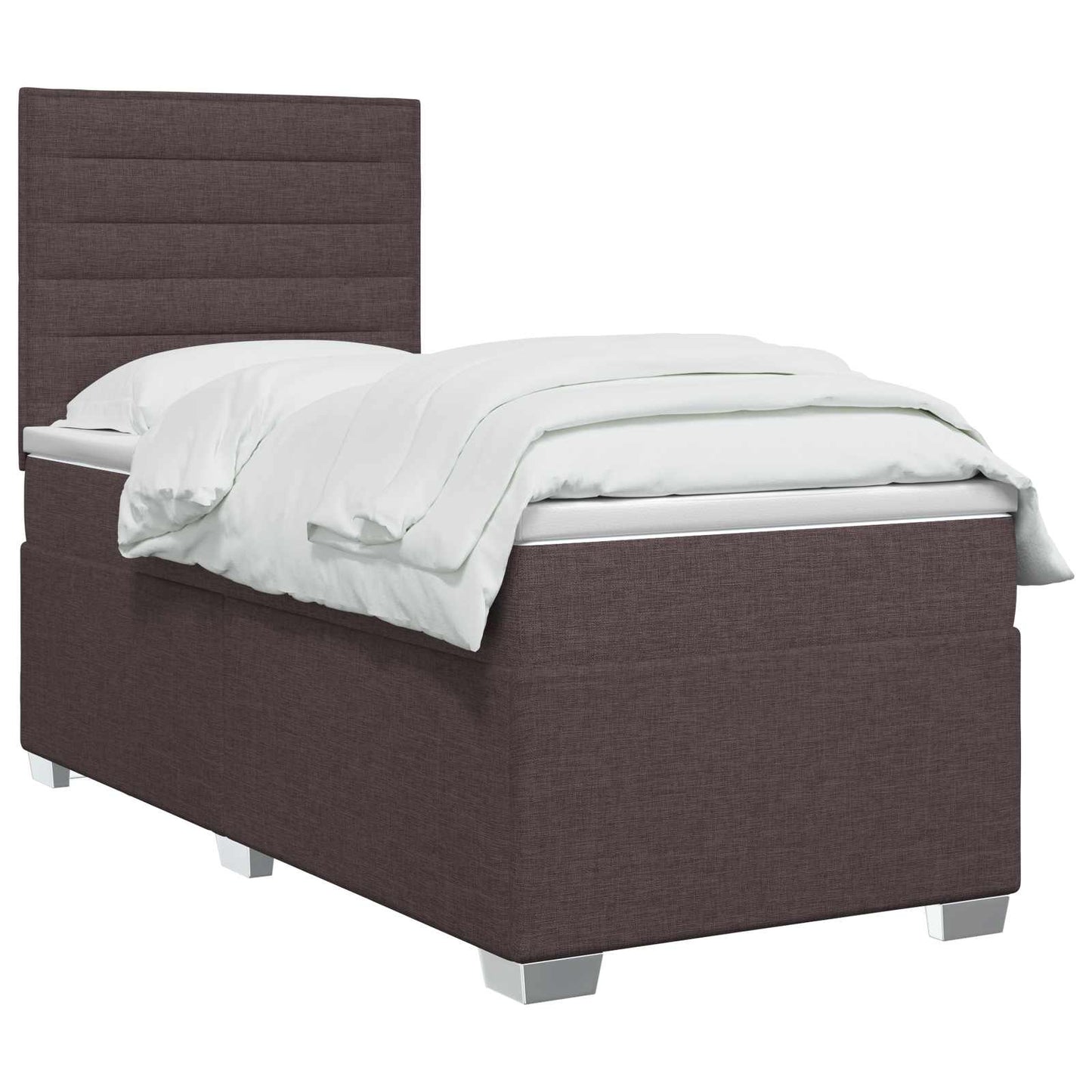 vidaXL Κρεβάτι box spring με στρώμα Σκούρο Καφέ 80 x 200 cm Ύφασμα
