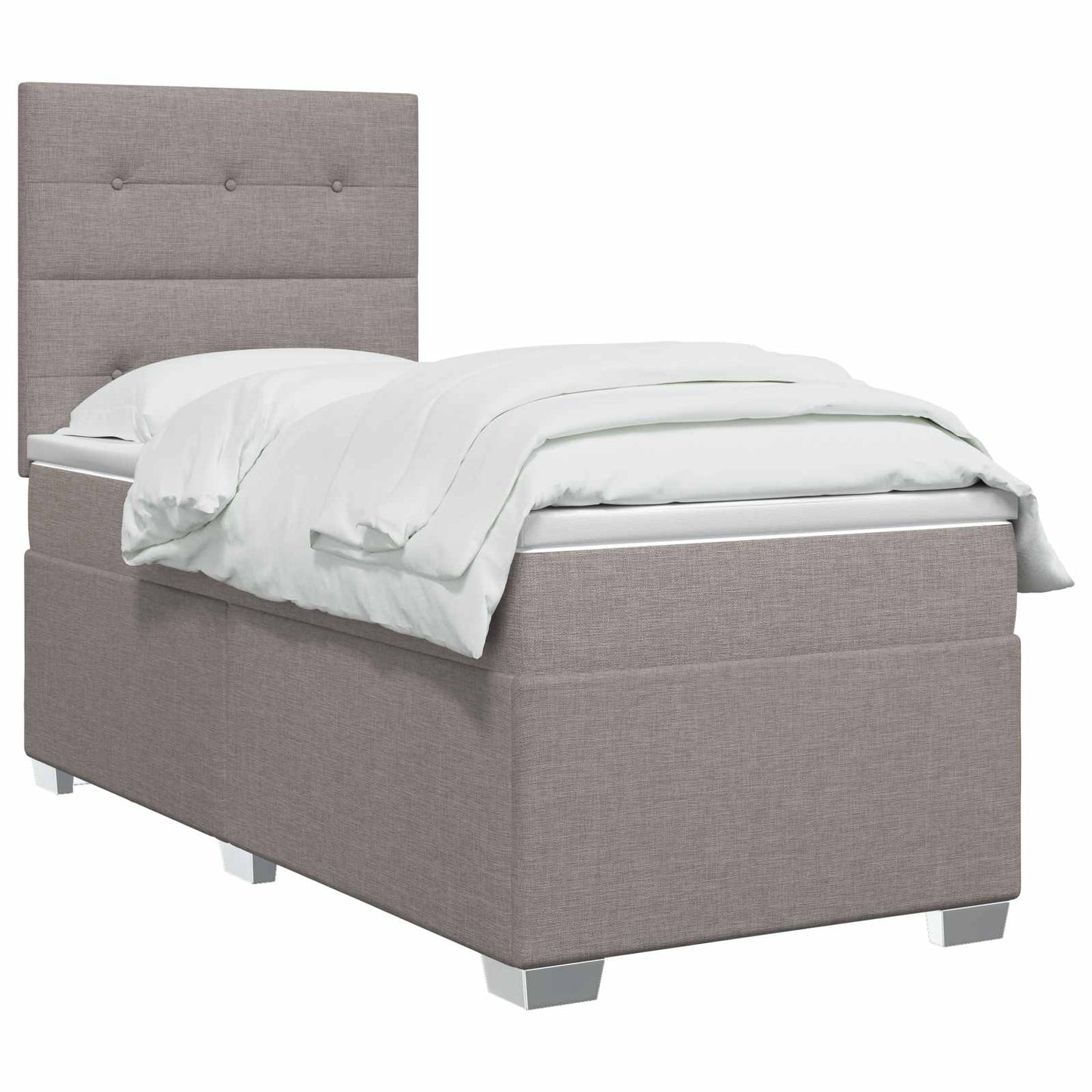 vidaXL Κρεβάτι box spring με στρώμα Taupe 80 x 200 cm Ύφασμα