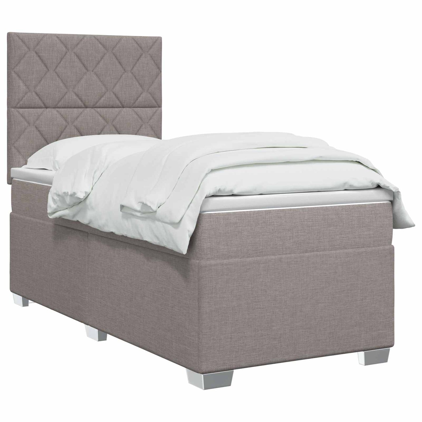 vidaXL Κρεβάτι box spring με στρώμα Taupe 80 x 200 cm Ύφασμα