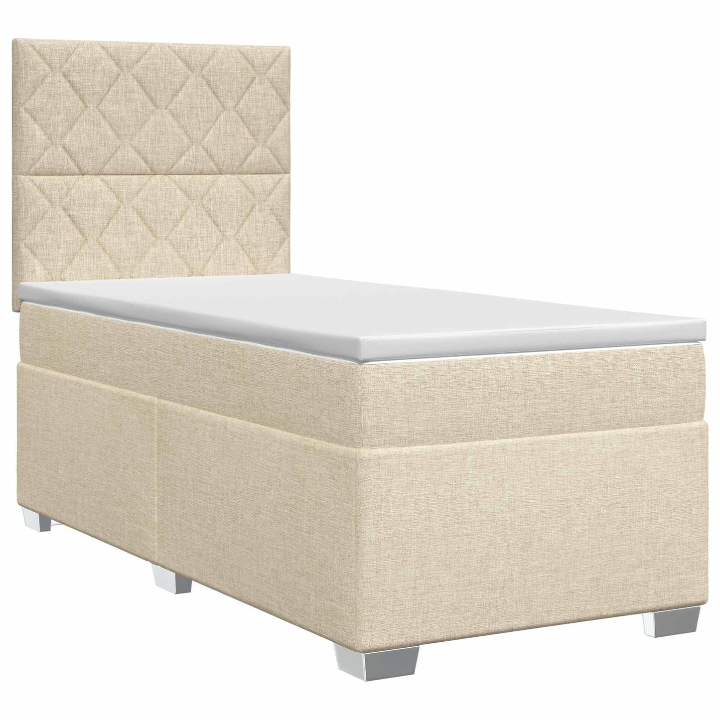 vidaXL Κρεβάτι box spring με στρώμα Κρεμ 80 x 200 cm Ύφασμα