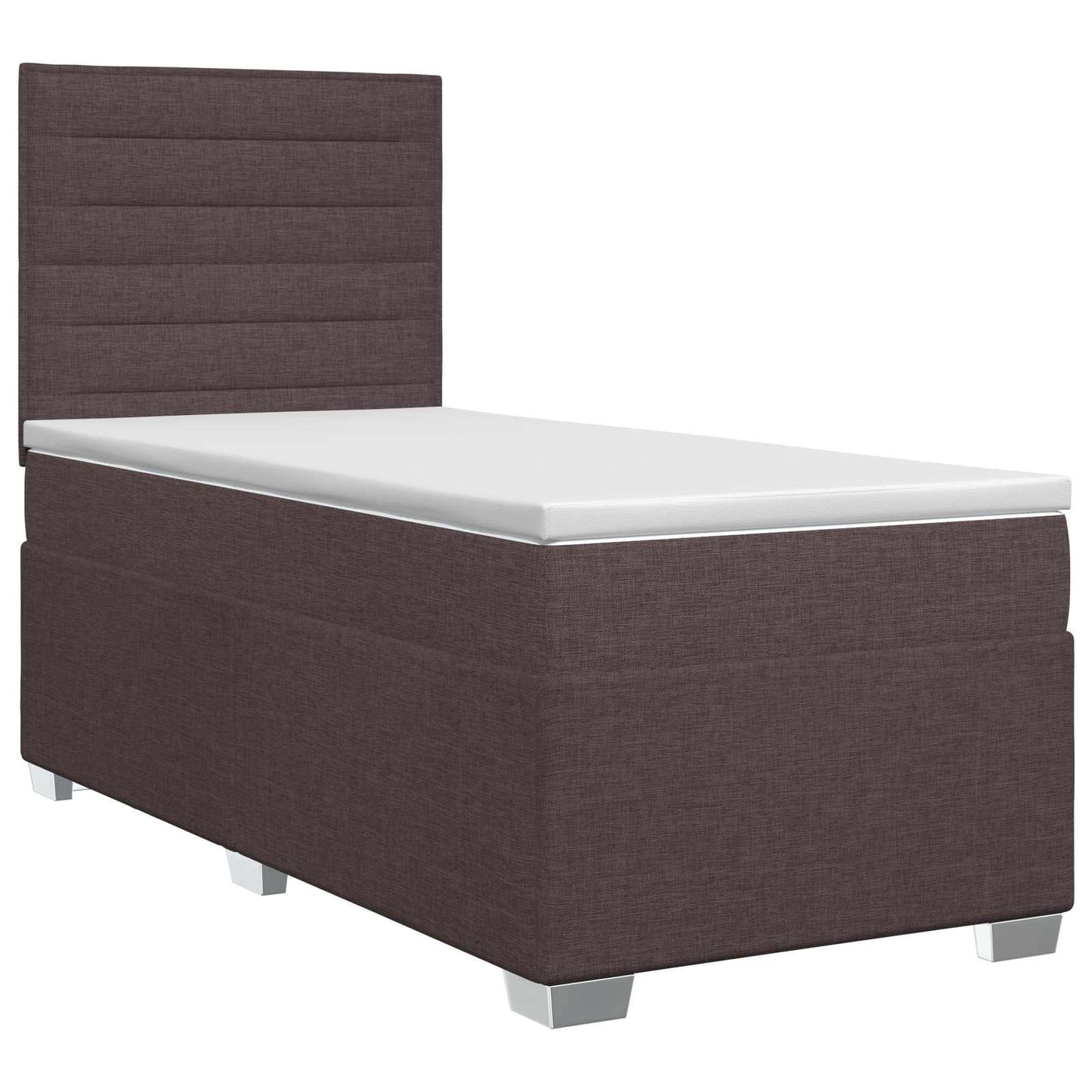 vidaXL Κρεβάτι box spring με στρώμα Σκούρο Καφέ 100 x 200 cm Ύφασμα