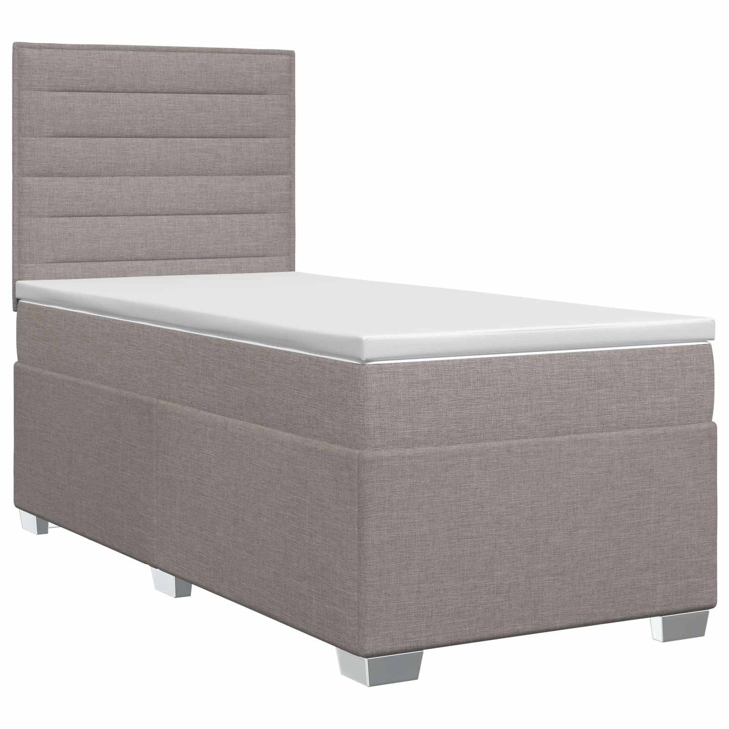 vidaXL Κρεβάτι box spring με στρώμα Taupe 100 x 200 cm Ύφασμα