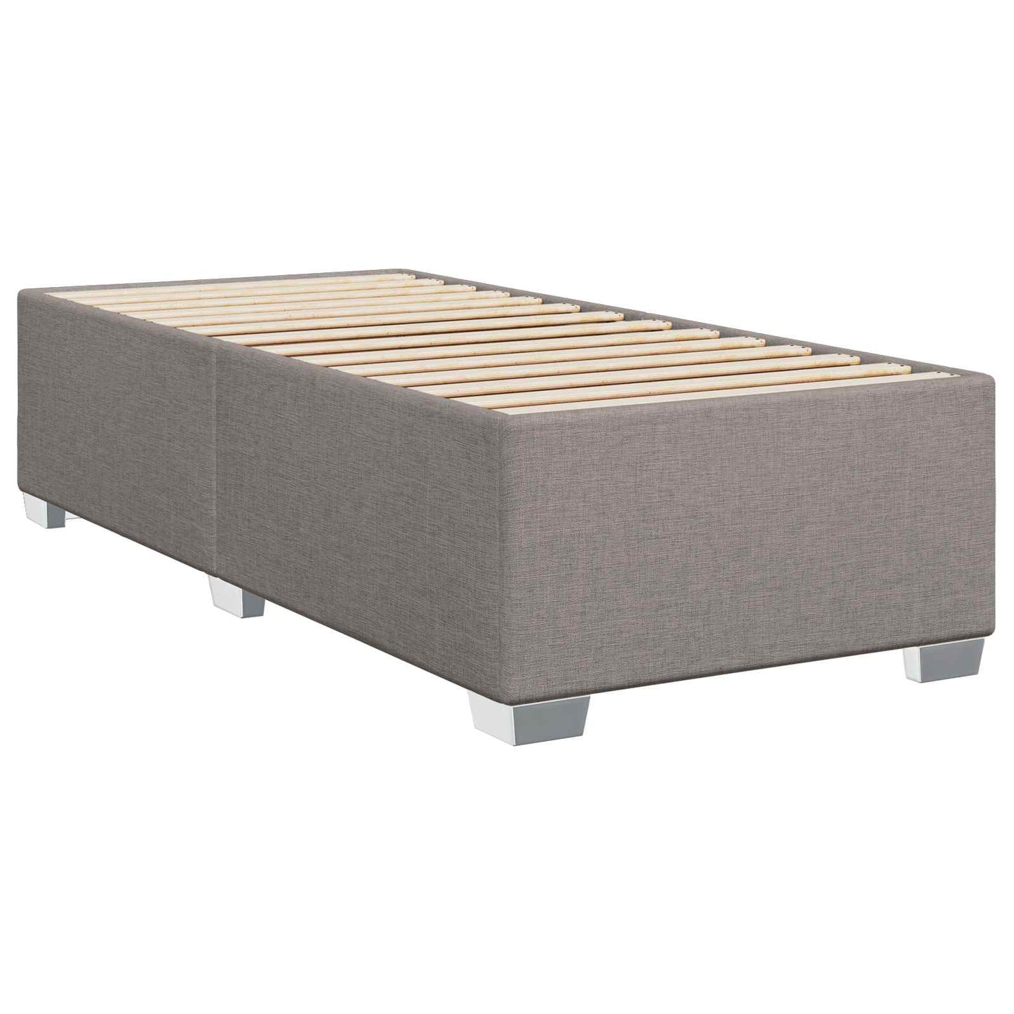 vidaXL Κρεβάτι box spring με στρώμα Taupe 100 x 200 cm Ύφασμα