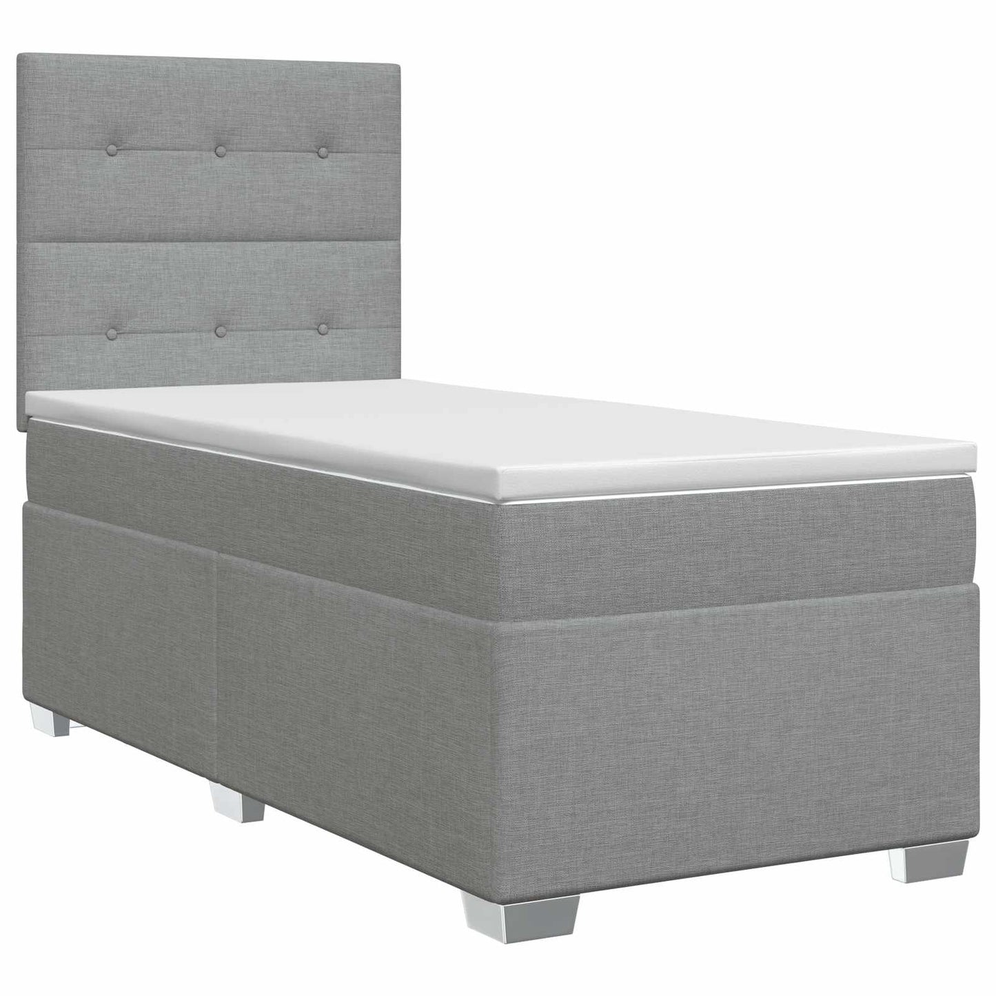vidaXL Κρεβάτι box spring με στρώμα Ανοιχτό γκρι 100 x 200 cm Ύφασμα