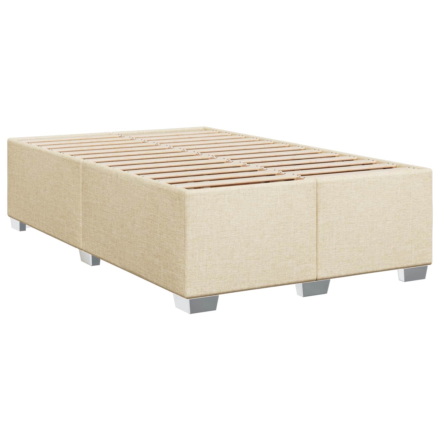 vidaXL Κρεβάτι box spring με στρώμα Κρεμ 120 x 190 cm Ύφασμα