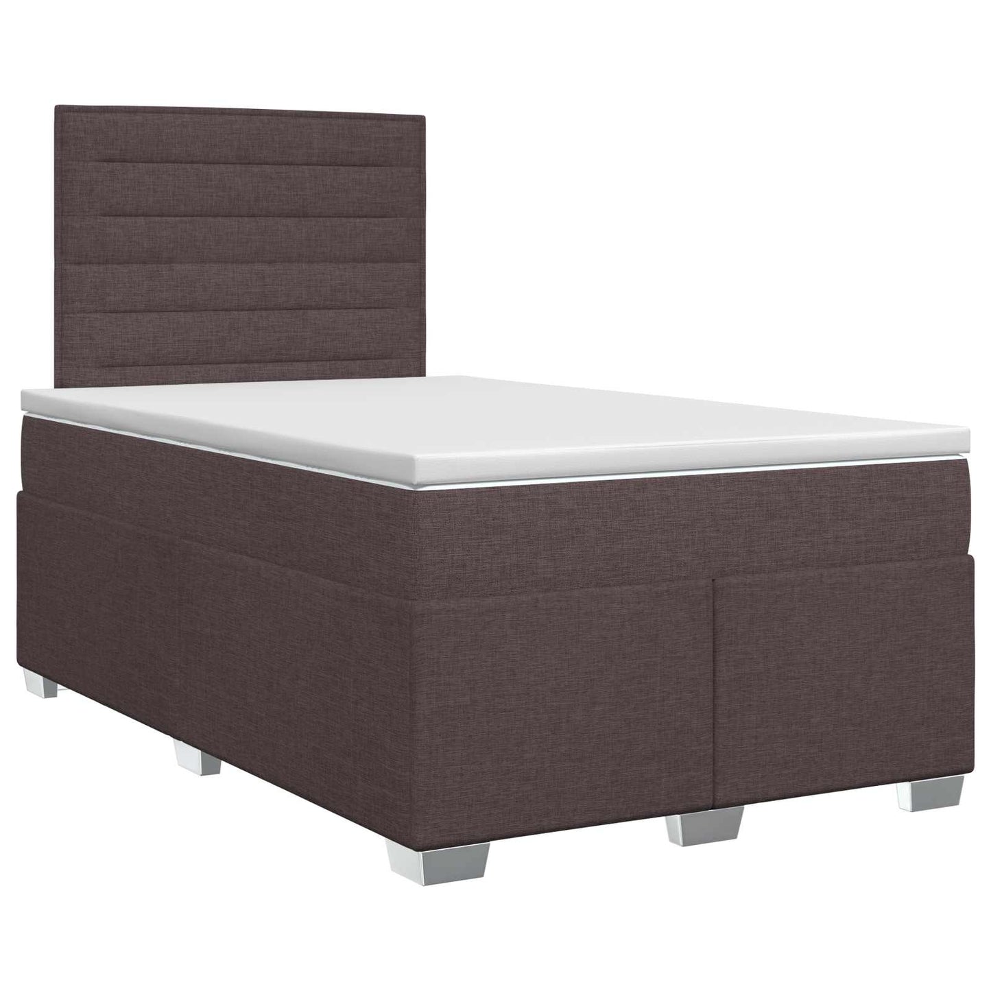 vidaXL Κρεβάτι box spring με στρώμα Σκούρο Καφέ 120 x 200 cm Ύφασμα