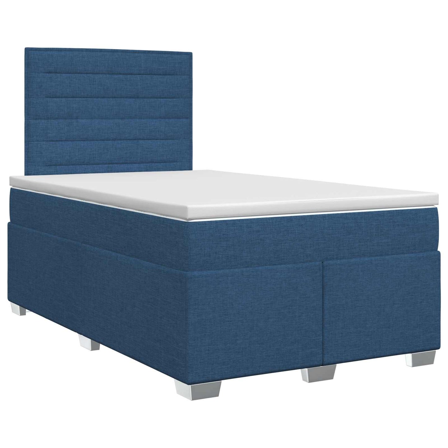 vidaXL Κρεβάτι box spring με στρώμα Μπλε 120 x 200 cm Ύφασμα