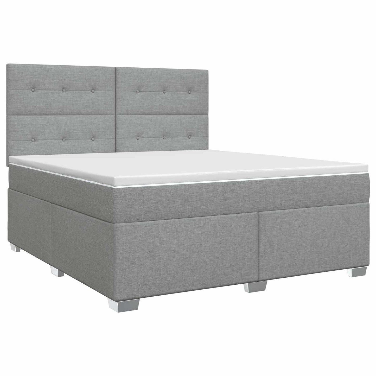 vidaXL Κρεβάτι box spring με στρώμα Ανοιχτό γκρι 140 x 190 cm Ύφασμα