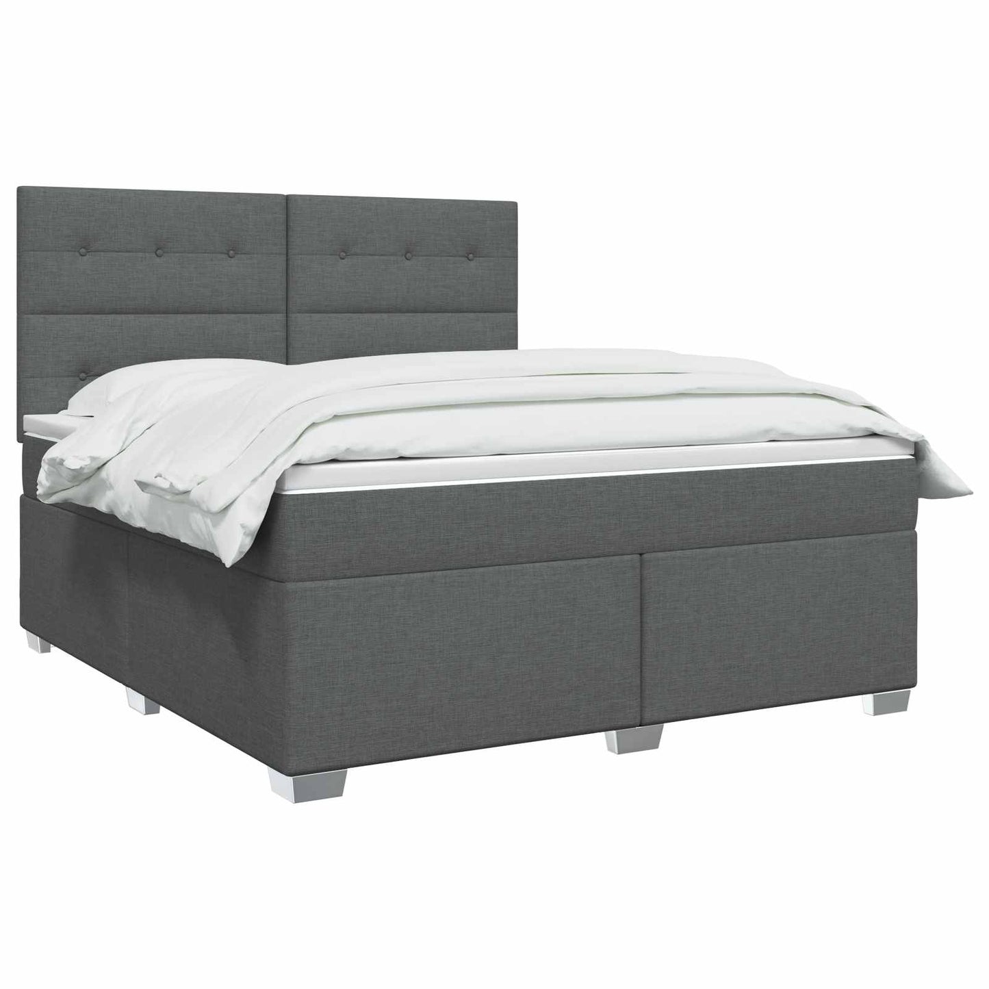 vidaXL Κρεβάτι box spring με στρώμα Σκούρο Γκρι 140 x 190 cm Ύφασμα