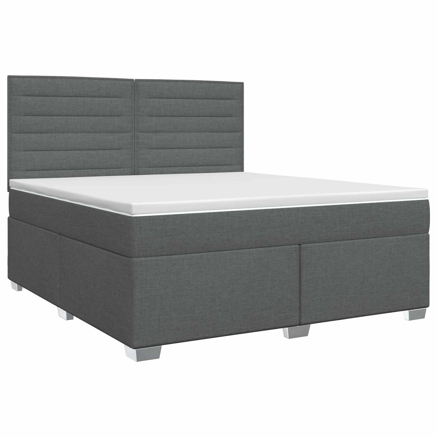 vidaXL Κρεβάτι box spring με στρώμα Σκούρο Γκρι 140 x 200 cm Ύφασμα