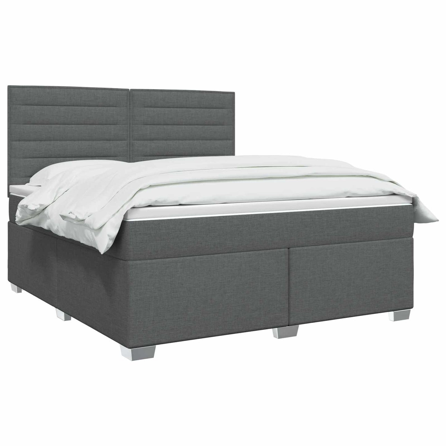 vidaXL Κρεβάτι box spring με στρώμα Σκούρο Γκρι 140 x 200 cm Ύφασμα