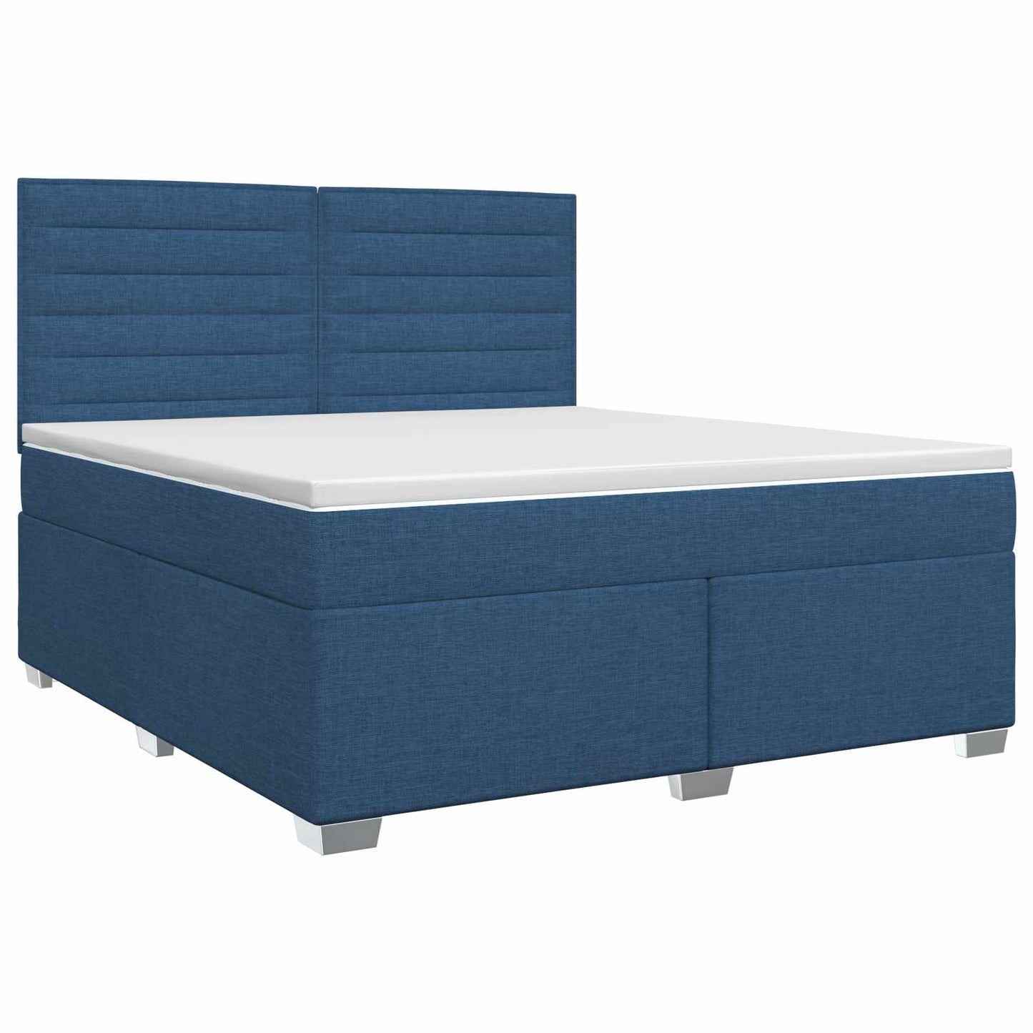 vidaXL Κρεβάτι box spring με στρώμα Μπλε 140 x 200 cm Ύφασμα