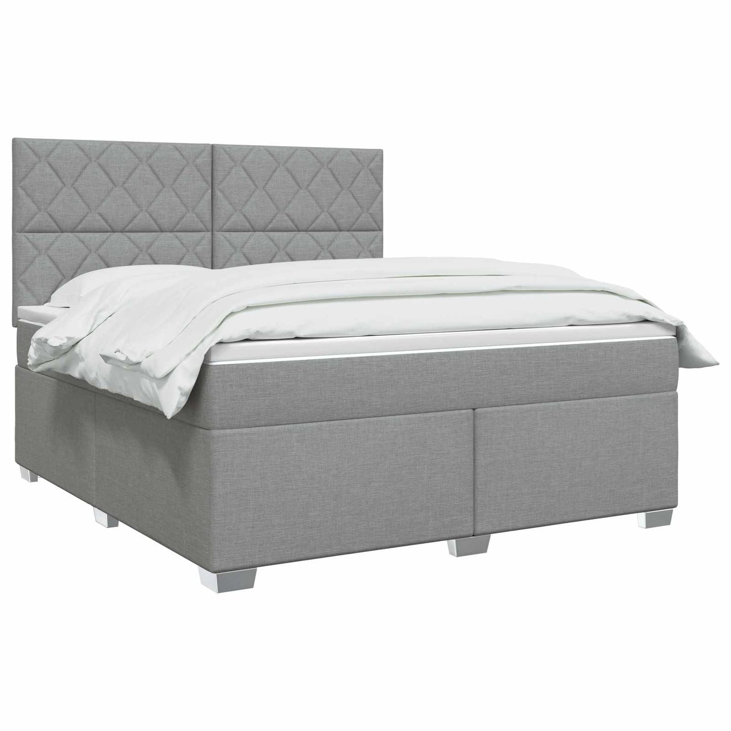 vidaXL Κρεβάτι box spring με στρώμα Ανοιχτό γκρι 140 x 200 cm Ύφασμα