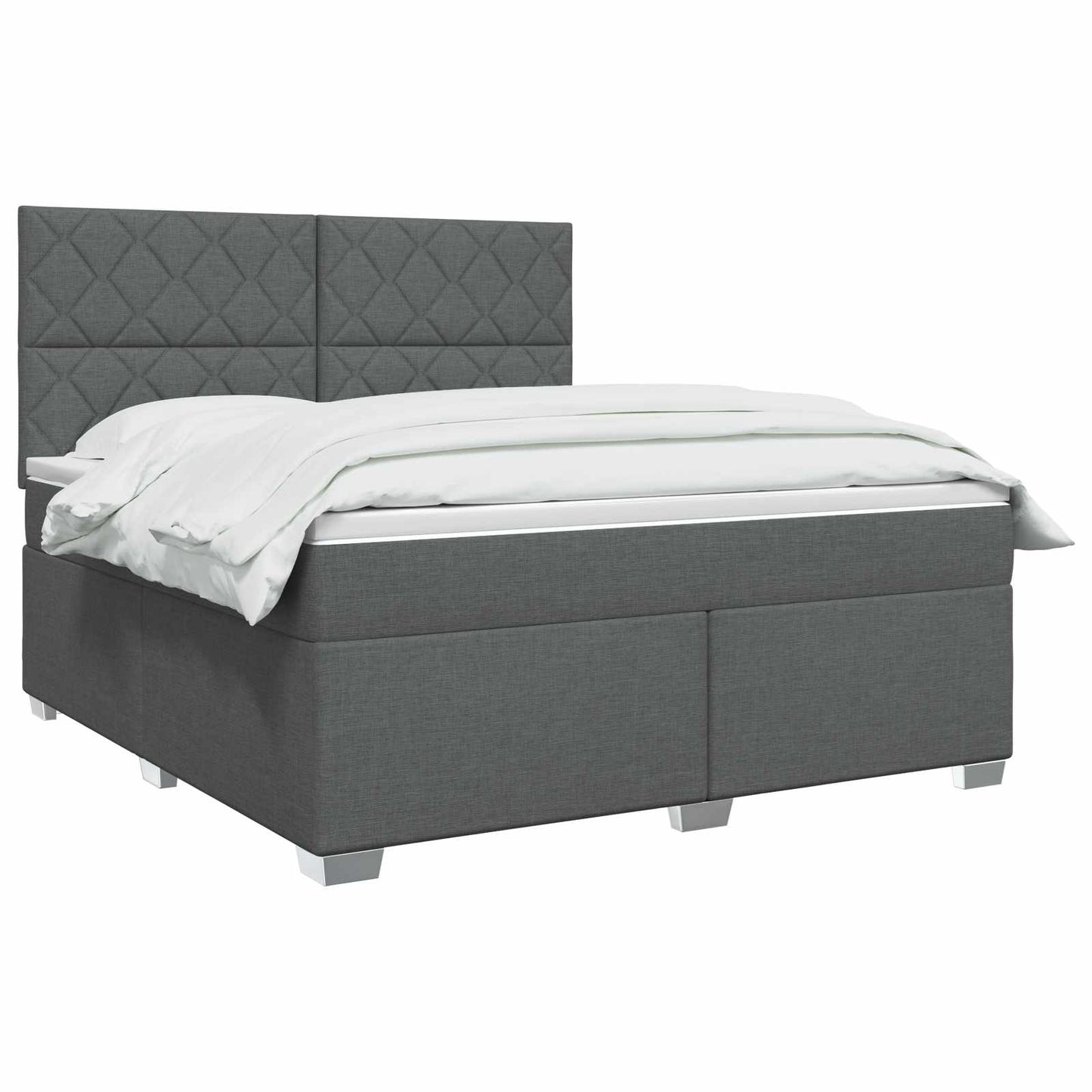 vidaXL Κρεβάτι box spring με στρώμα Σκούρο Γκρι 140 x 200 cm Ύφασμα